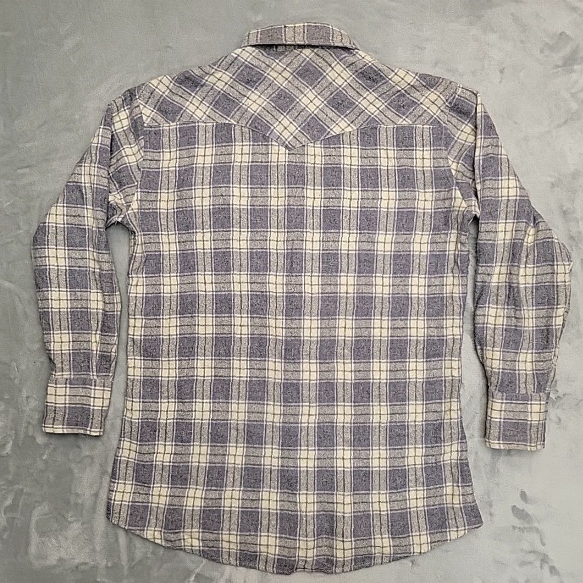 Vintage VTG Open Range Wool Shirt Mens Large Purple Gray Plaid Western Pearl Snap Shirt Size US L / EU 52-54 / 3 - 7 Thumbnail