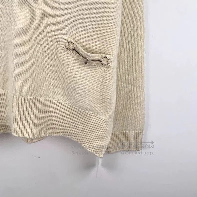 Hermes Hermes Oatmeal Horsebit Cashmere Sweater. Size US S / EU 44-46 / 1 - 4 Thumbnail