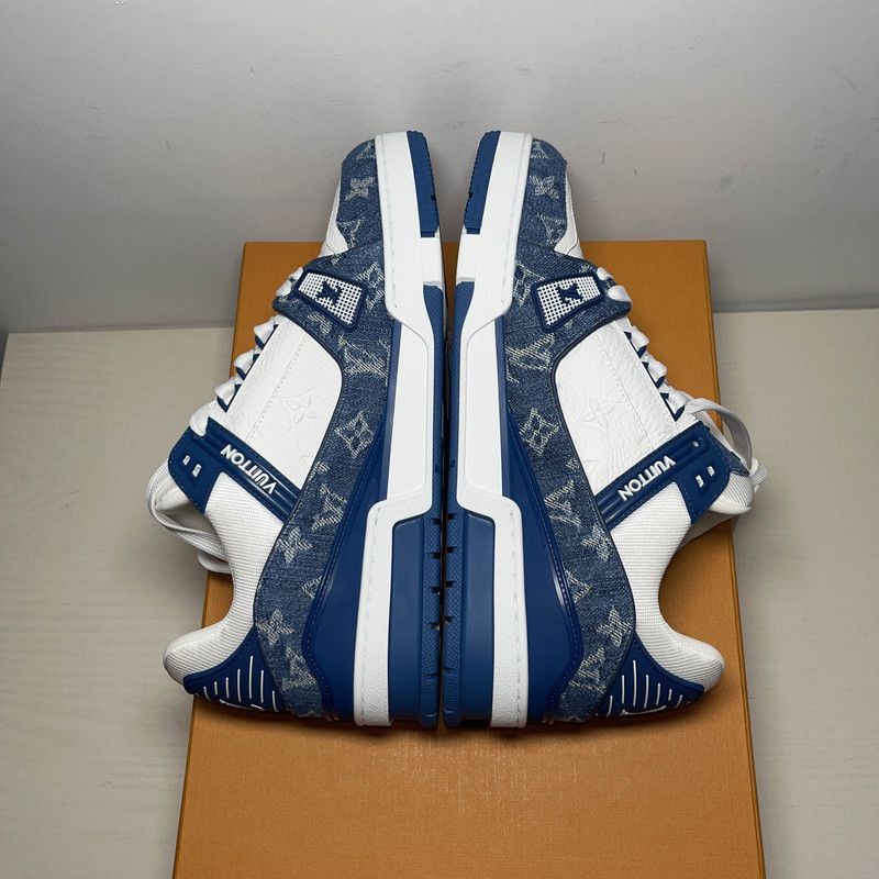 Louis Vuitton Louis Vuitton Denim White Low-Top Fashion Sneakers -2508 Size US 9.5 / EU 42-43 - 8 Thumbnail