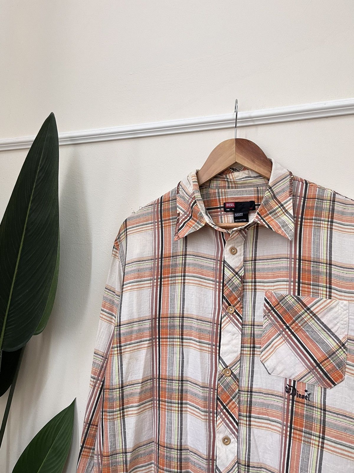 Diesel × Vintage Vtg Diesel Flannel Shirt Size US XL / EU 56 / 4 - 2 Thumbnail