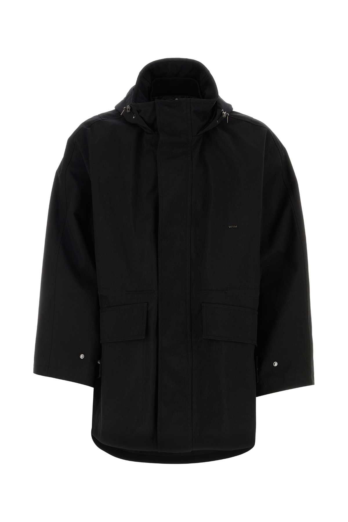 image of Wooyoungmi Black Nylon Windbreaker, Men's (Size Large)