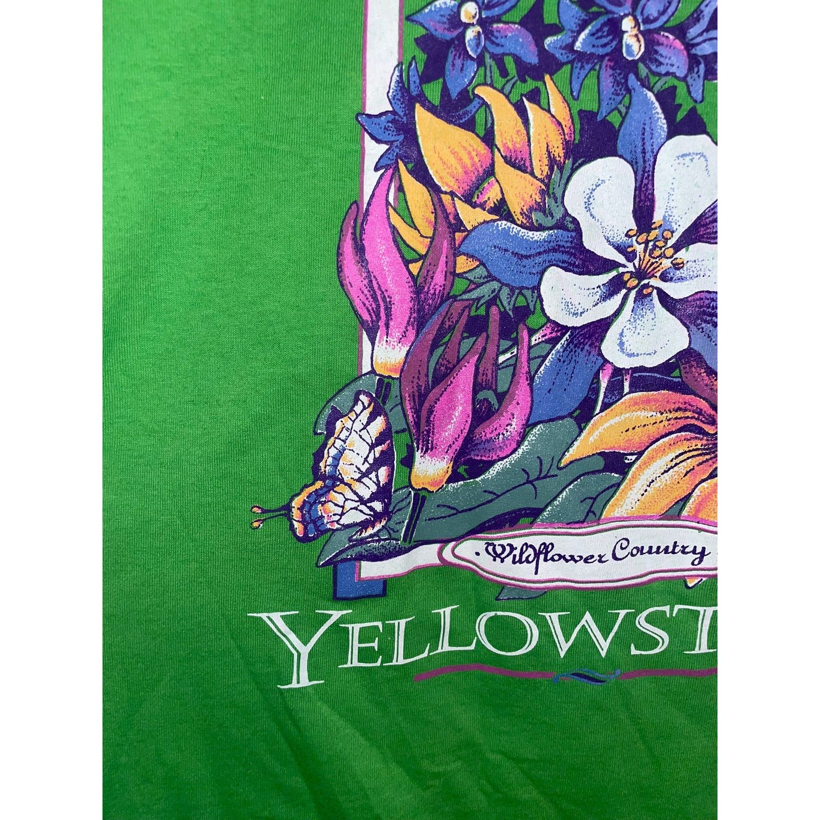 Jerzees Vintage Yellowstone Shirt Wildflower Green Tee VTG 90s L Size US L / EU 52-54 / 3 - 2 Thumbnail
