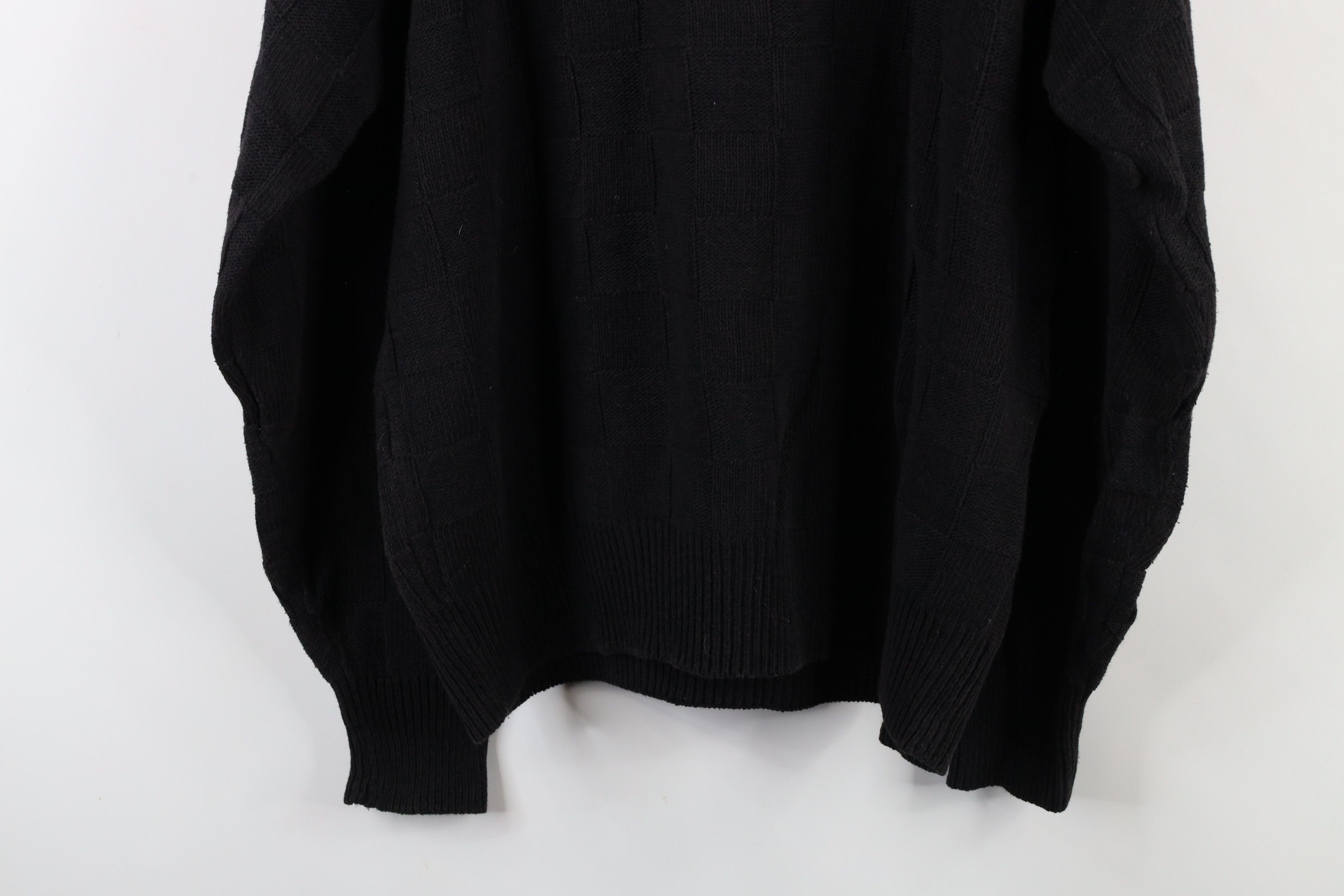 Vintage Vintage 90s Streetwear Checkered Blend Knit Sweater Black Size US M / EU 48-50 / 2 - 10 Thumbnail