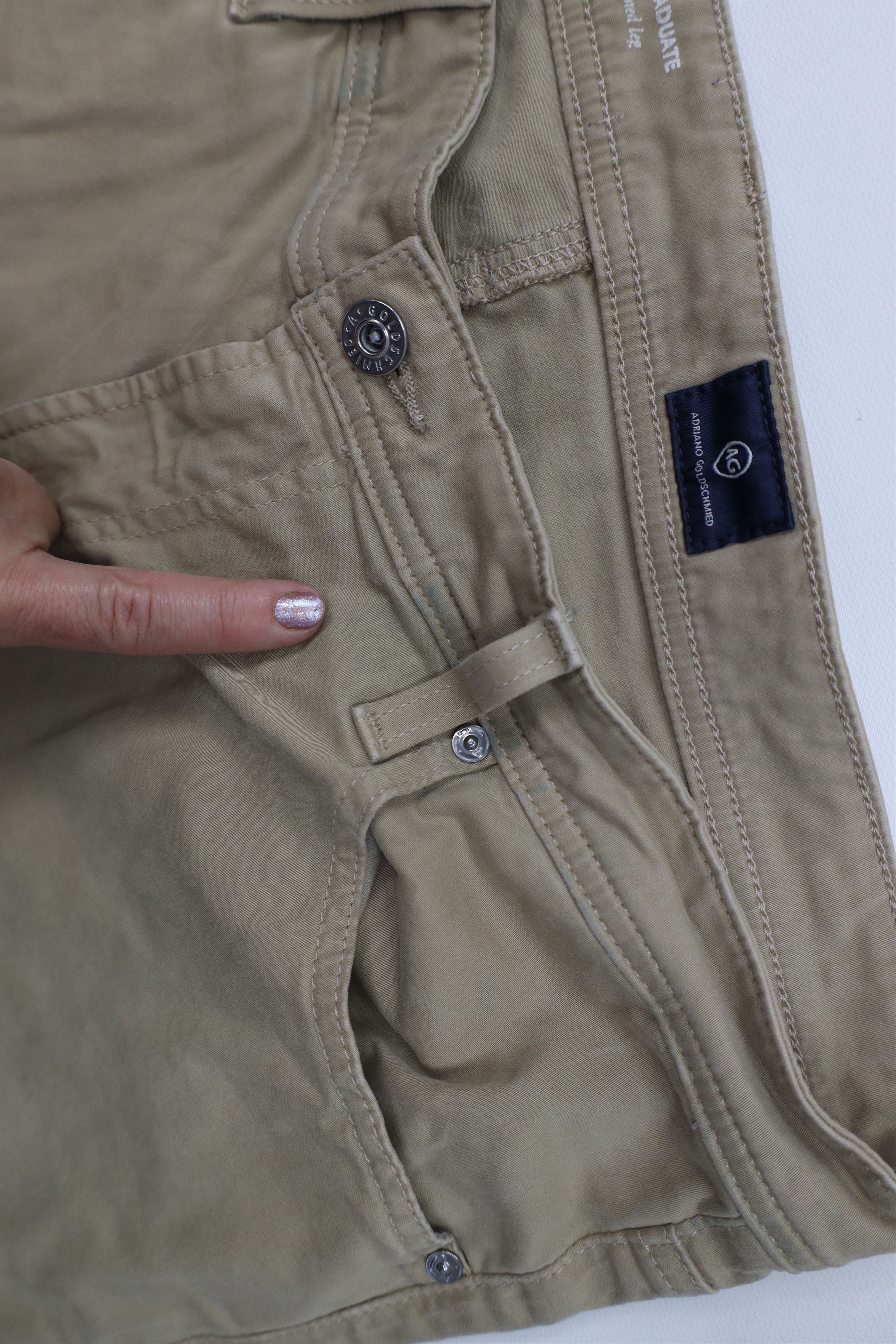AG Adriano Goldschmied Adriano Goldschmied Graduate Tailored Leg Chino Pants Beige Size US 36 / EU 52 - 6 Thumbnail