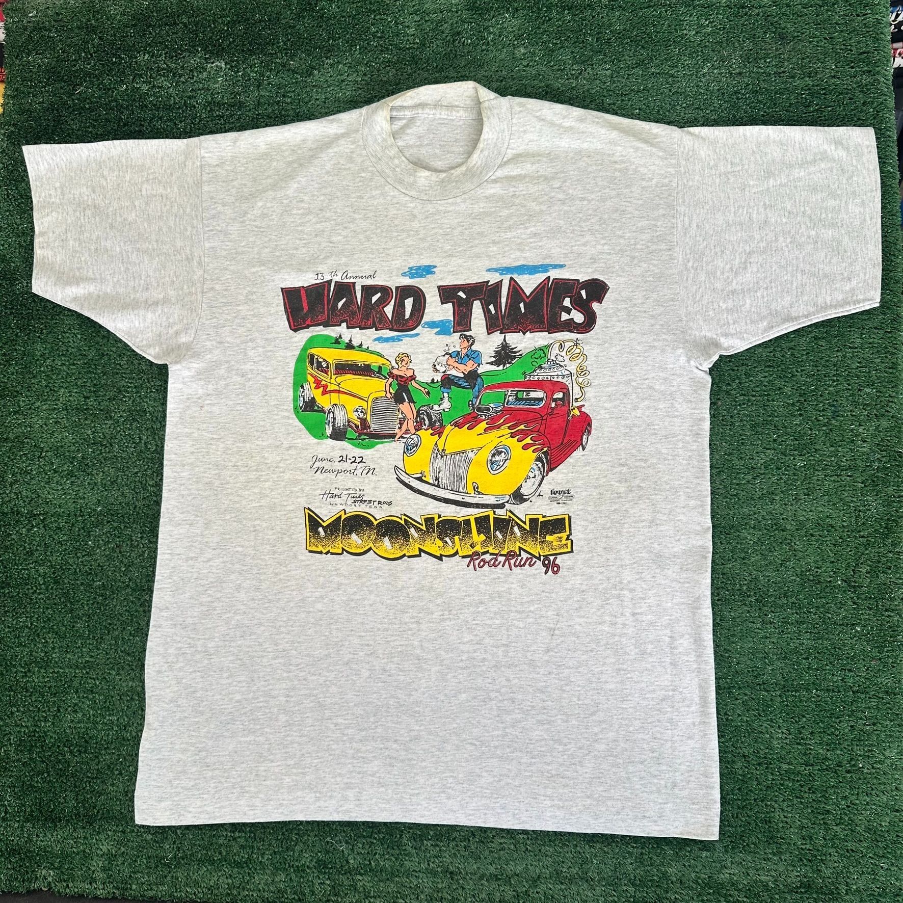 Vintage Vintage 90s Moonshine Rod Run Car Show T-Shirt Single Stitch Size US L / EU 52-54 / 3 - 8 Thumbnail