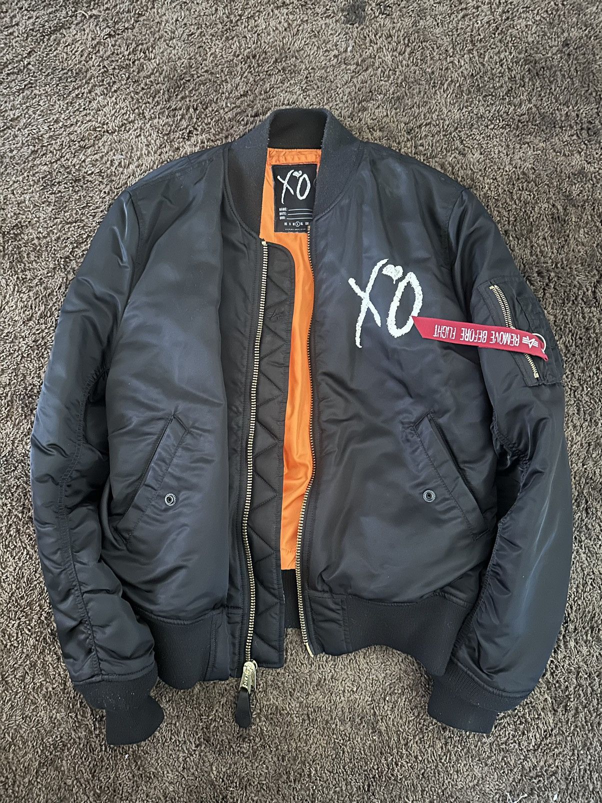 image of Alpha Industries x The Weeknd Starboy Bomber Jacket in Black, Men's (Size Large)
