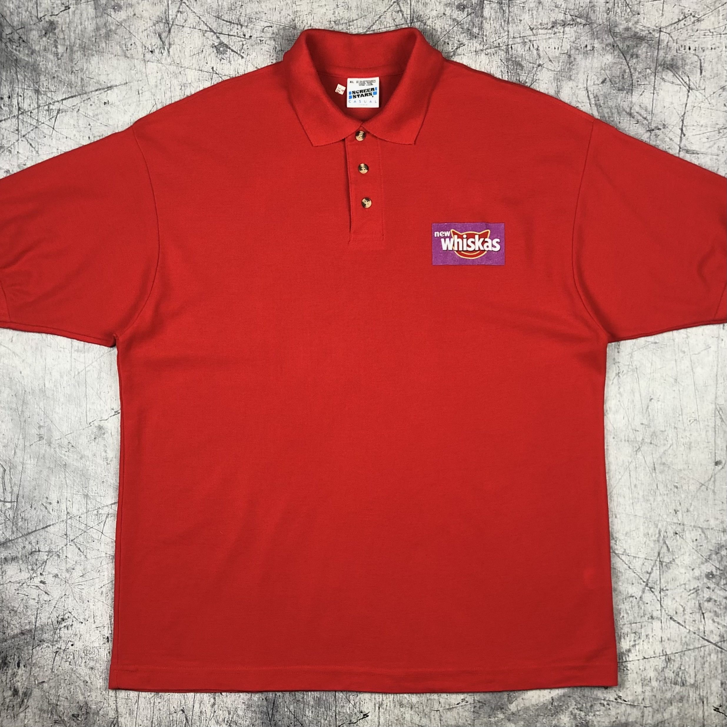 Vintage 90s New Whiskas Catisfaction Cats Screen Stars Polo Tee Size US XL / EU 56 / 4 - 1 Thumbnail