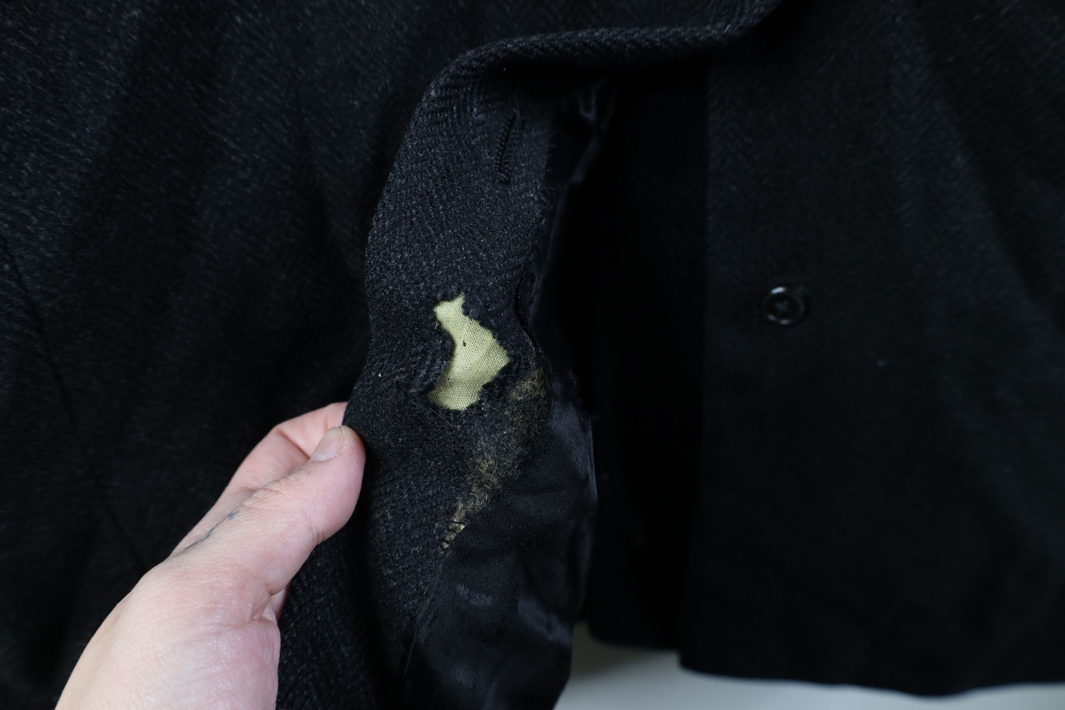 Vintage Vintage 20s 30s De Pinna Herringbone Overcoat Jacket USA Size US L / EU 52-54 / 3 - 14 Thumbnail