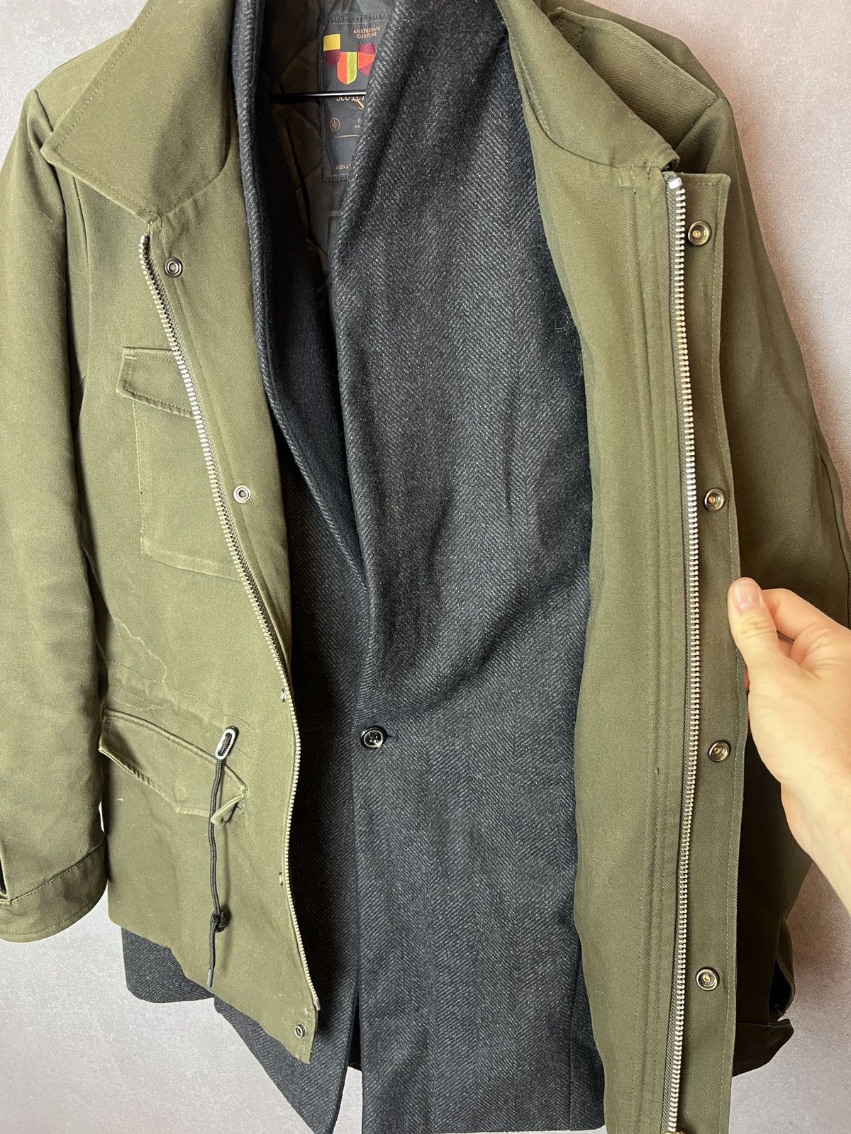 Scotch & Soda Scotch & Soda Double Layered Mens Olive/Gray Military Size L Size US L / EU 52-54 / 3 - 10 Thumbnail