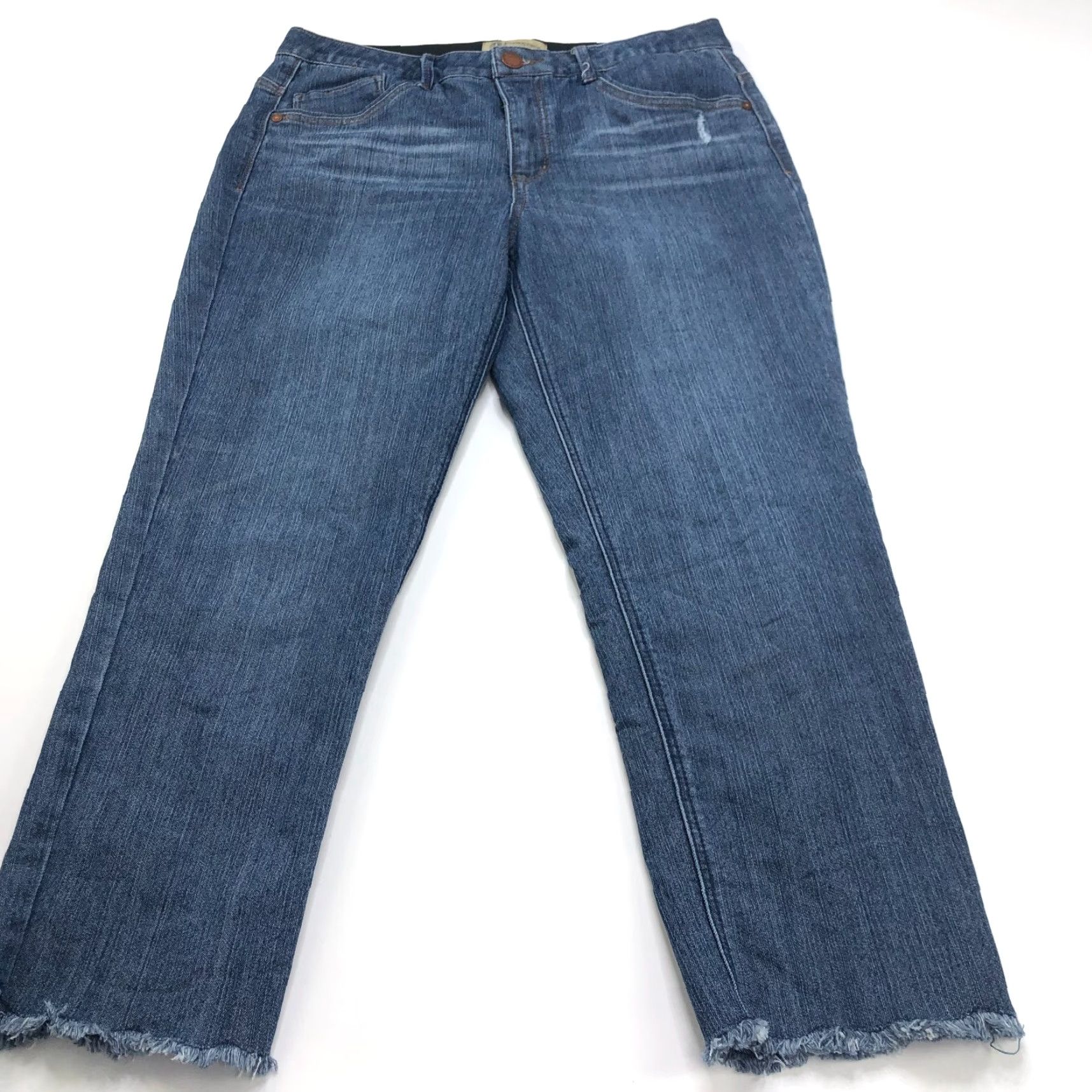 Vintage Democracy Jeans 12 High Rise Raw Hem Cut Off 5-Pocket Denim Blue Womens Regular Denim Blend Stretch Jeans Modern Vintage Style 90s Inspired Size 34" / US 12 / IT 48 - 3 Thumbnail