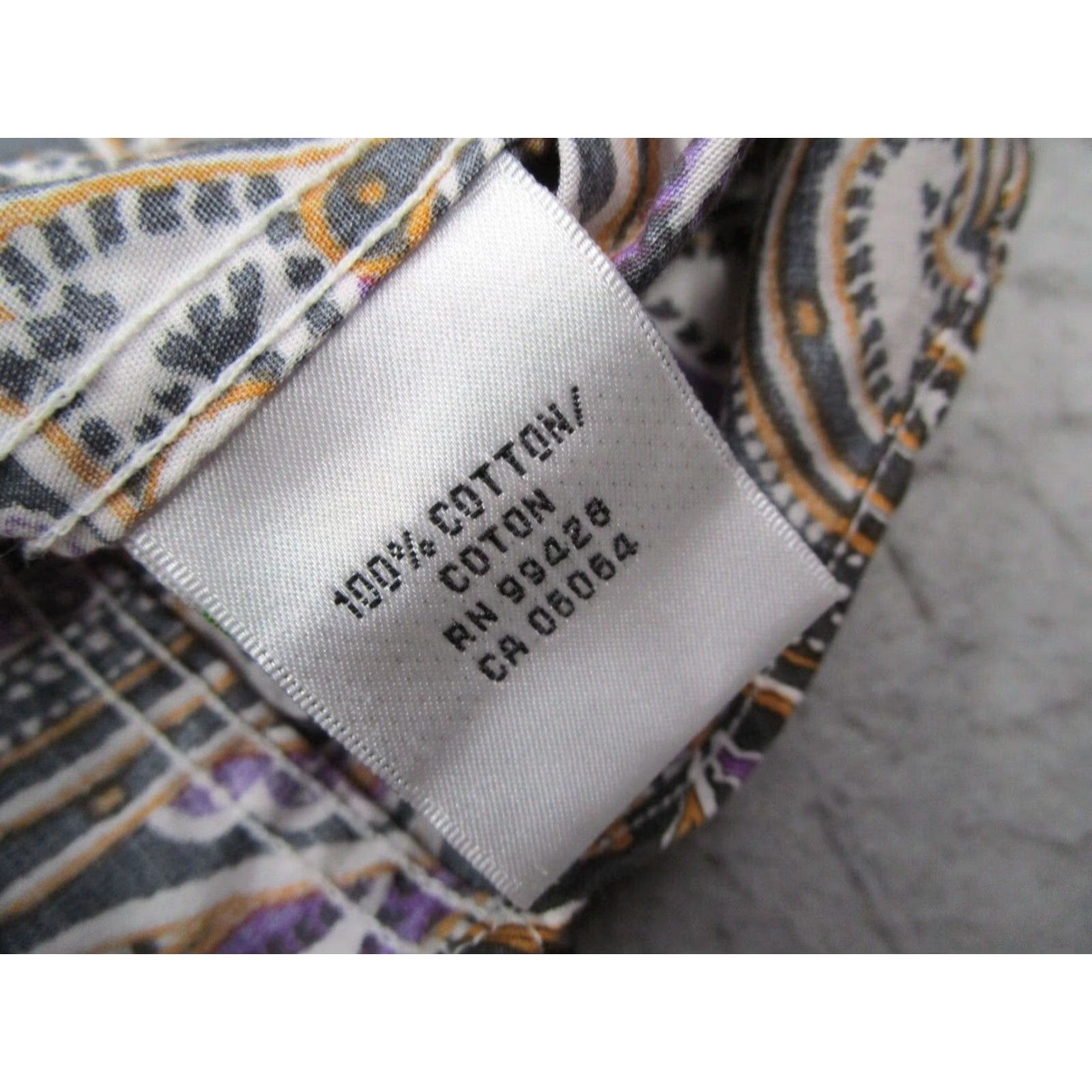 BUGATCHI BUGATCHI UOMO Dress Shirt Mens 2XL Purple Paisley Button Up Cuff Long Sleeve Knit Cotton Formal Shirt Size 48R - 6 Thumbnail