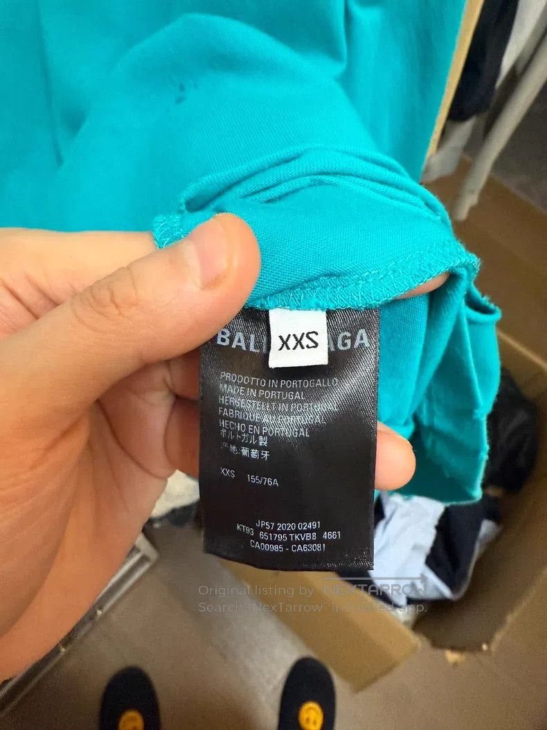 Balenciaga Balenciaga Lake blue distressed short-sleeve Size US XXS / EU 40 - 4 Thumbnail