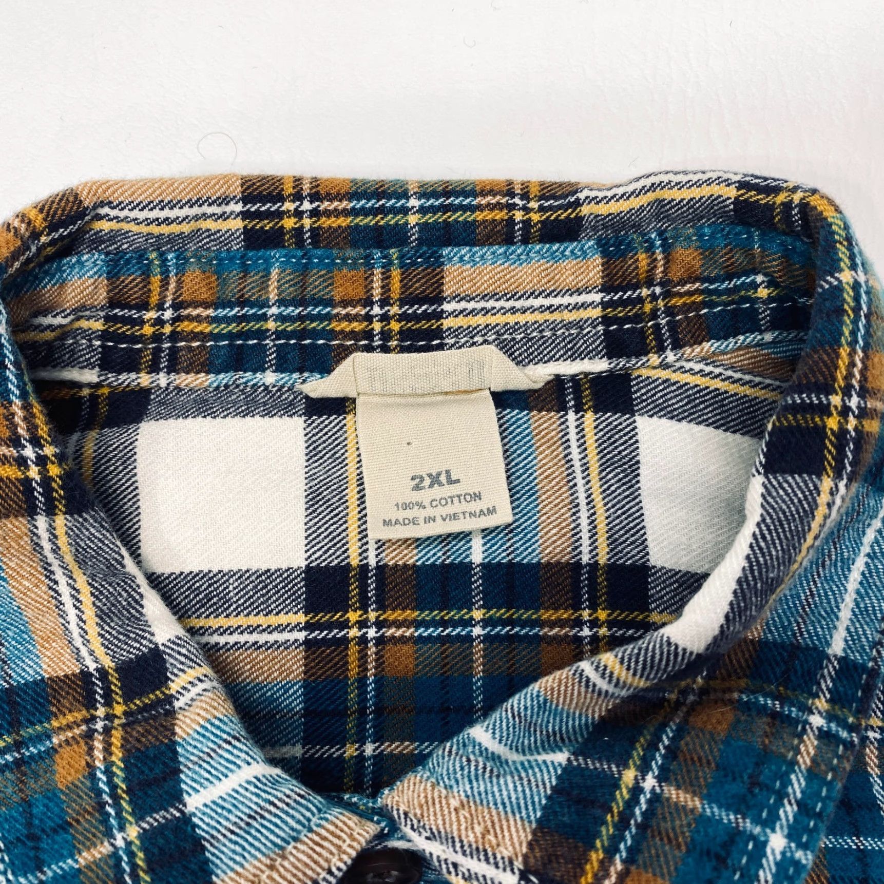 CO Duluth Trading Co Flannel Shirt Mens 2XL Blue Plaid Long Sleeve Button Up 7584 Size US XXL / EU 58 / 5 - 6 Thumbnail