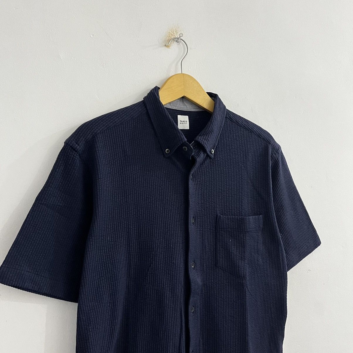 Takeo Kikuchi Takeo Kikuchi Japan Designer Textured Shirt Darknavy Size US M / EU 48-50 / 2 - 3 Thumbnail