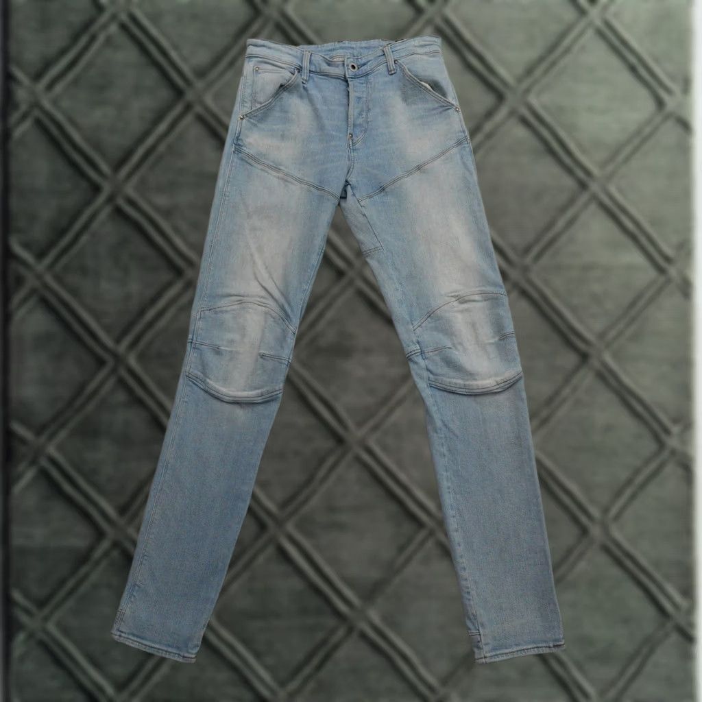 G-Star G-Star Jeans Slim 3D Distressed Light Wash Blue Mens 29 (29X33) Button Fly XS? Size US 29 - 1 Thumbnail