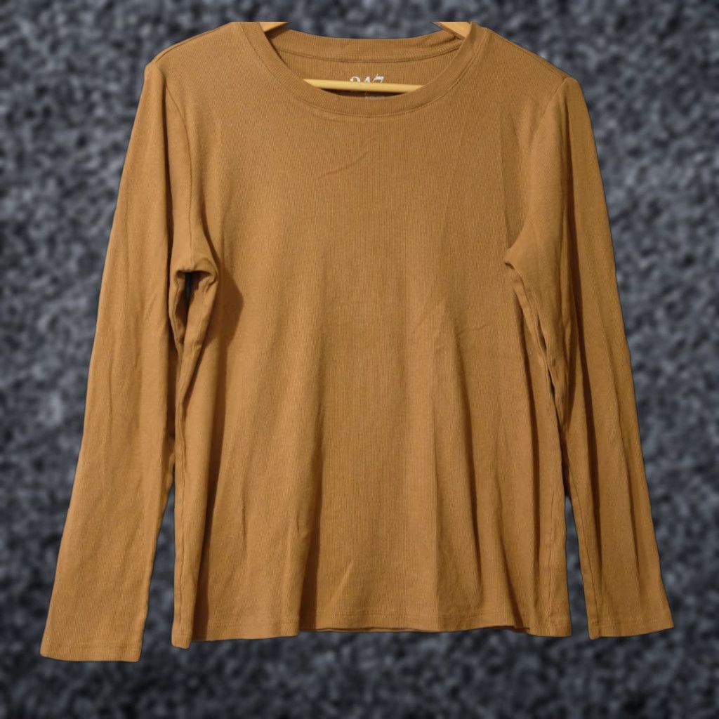 Vintage Maurices 24/7 Long Sleeve Tee Ribbed Knit Brown Womens L Shirt Womens L Brown Maurices 24/7 Long Sleeve Tee Ribbed Knit Brown Size L / US 10 / IT 46 - 1 Thumbnail