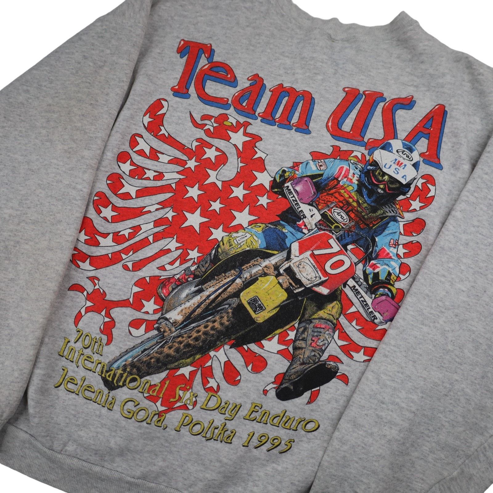 Vintage Vintage 1995 Team USA Enduro Racing Graphic Sweatshirt Size US XL / EU 56 / 4 - 2 Thumbnail