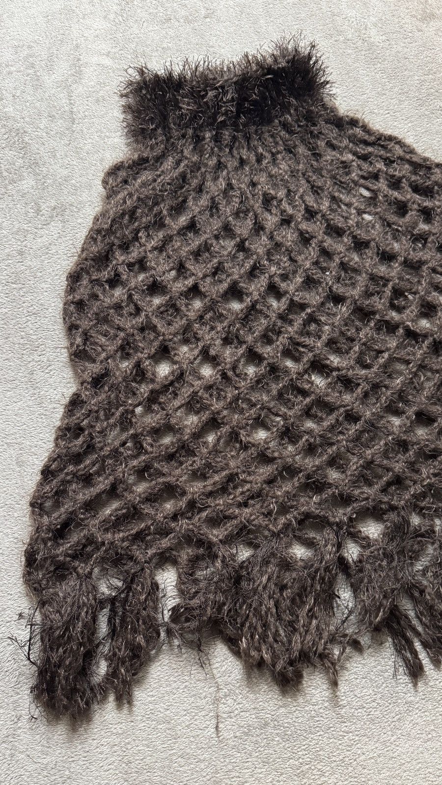 Le Grande Bleu (L.G.B.) Vintage Bohemian Mesh Crochet Fringe Poncho margiela y’s ysl Size US M / EU 48-50 / 2 - 2 Thumbnail