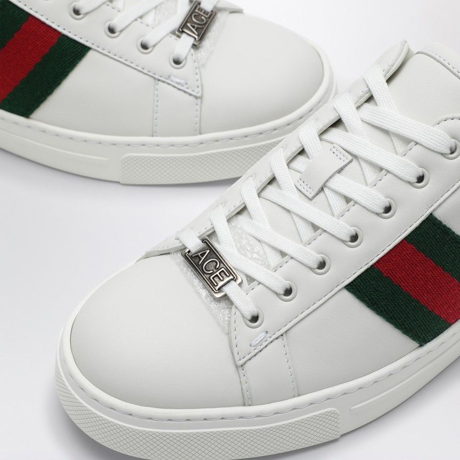 Gucci o1d2blof0824 Ace Sneaker With Web in White Size US 8 / IT 38 - 5 Thumbnail