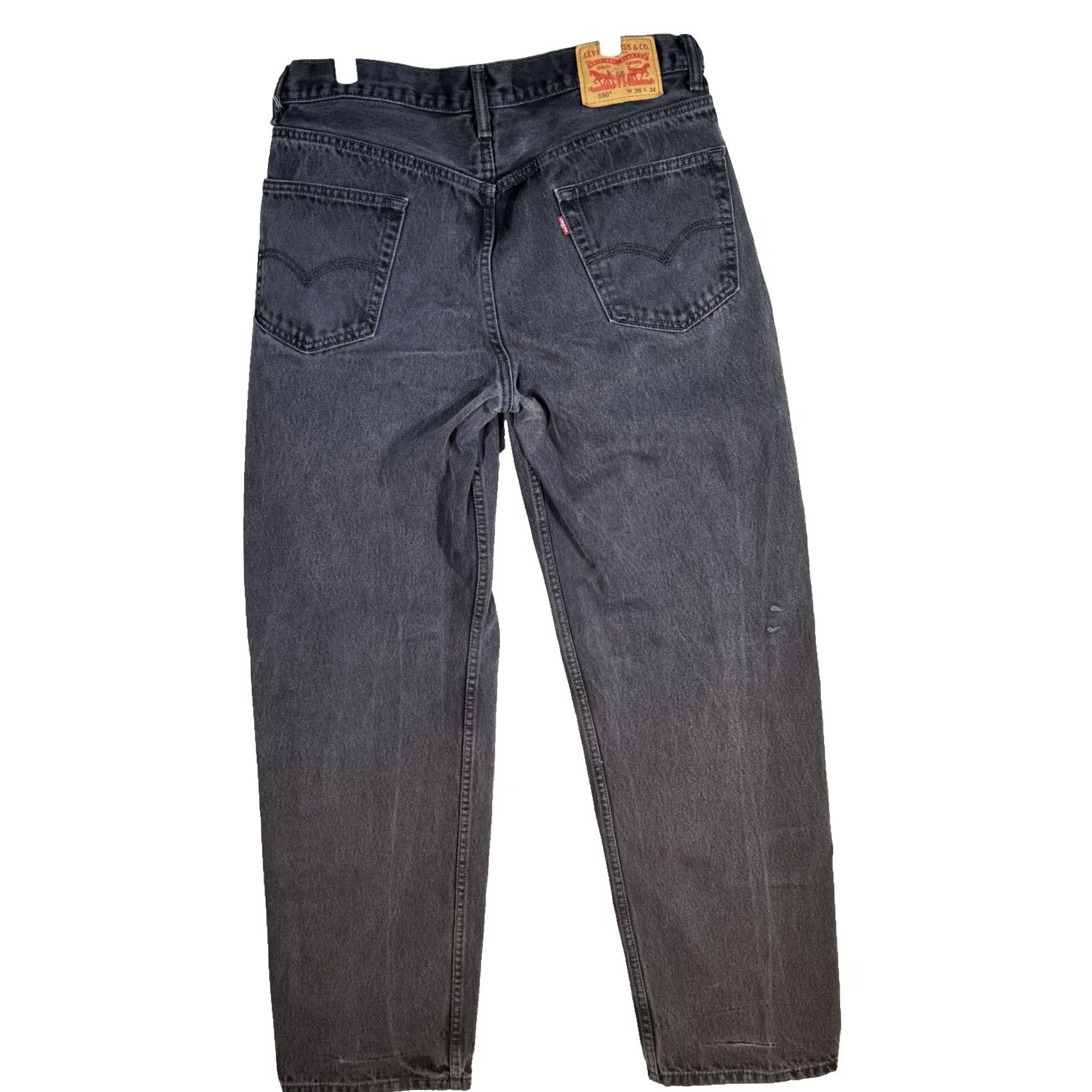Levi's VINTAGE Levi's 550 Jeans Mens 36x34 Black Relaxed Tapered Leg Denim Pants 100% Cotton Size US 36 / EU 52 - 2 Thumbnail