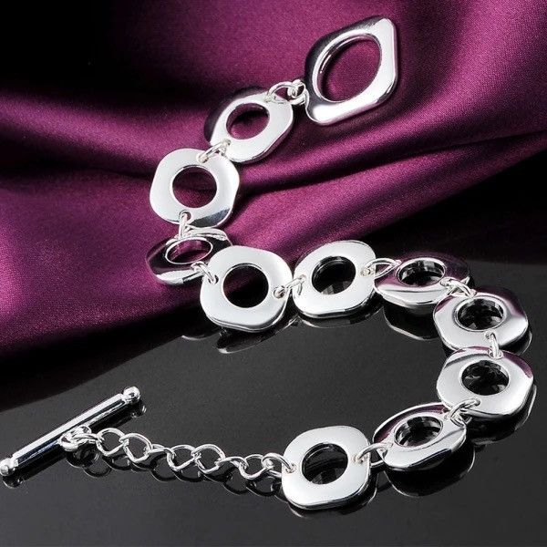 Jewelry × Vintage Classic 20CM Silver Link Bracelet Size ONE SIZE - 1 Thumbnail