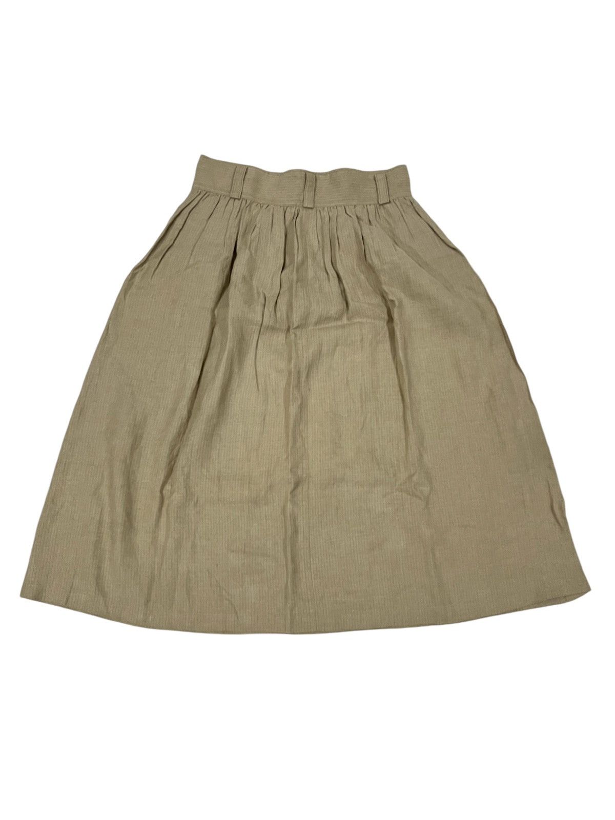 Japanese Brand × Yohji Yamamoto Yohji Yamamoto Linen Brown Plain Midi Skirt Size 34" / US 12 / IT 48 - 3 Thumbnail