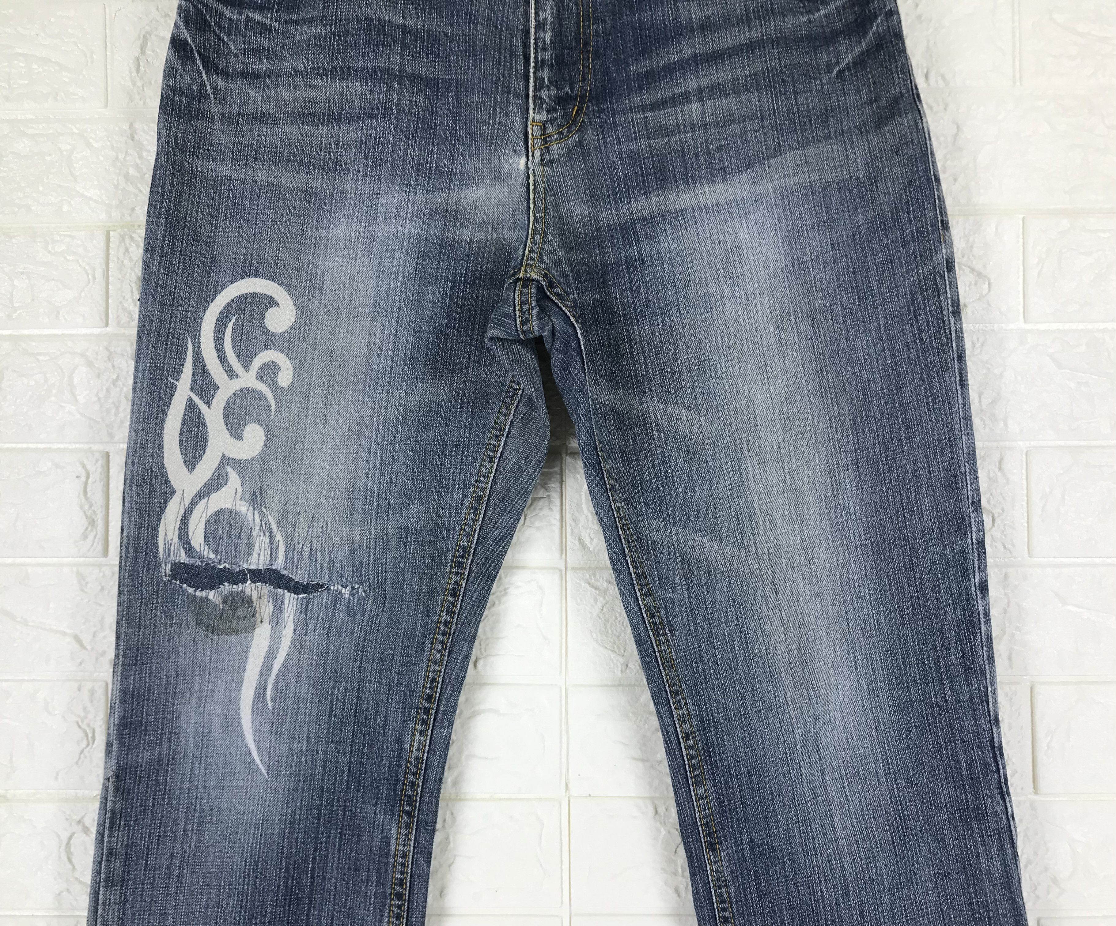 Japanese Brand Vintage Namitatsu Embroidered Sukajan Jeans Size US 31 - 7 Thumbnail