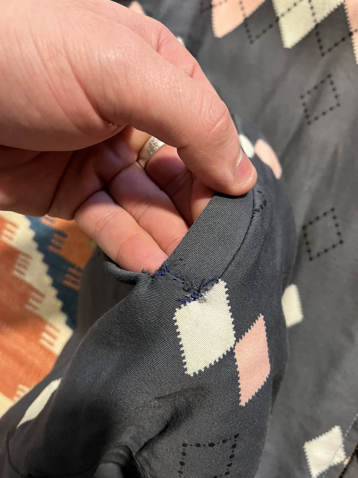Vintage Vintage 50’s Rayon Gaberdine Atomic Argyle Ricky Jacket Sz L Size US L / EU 52-54 / 3 - 13 Thumbnail
