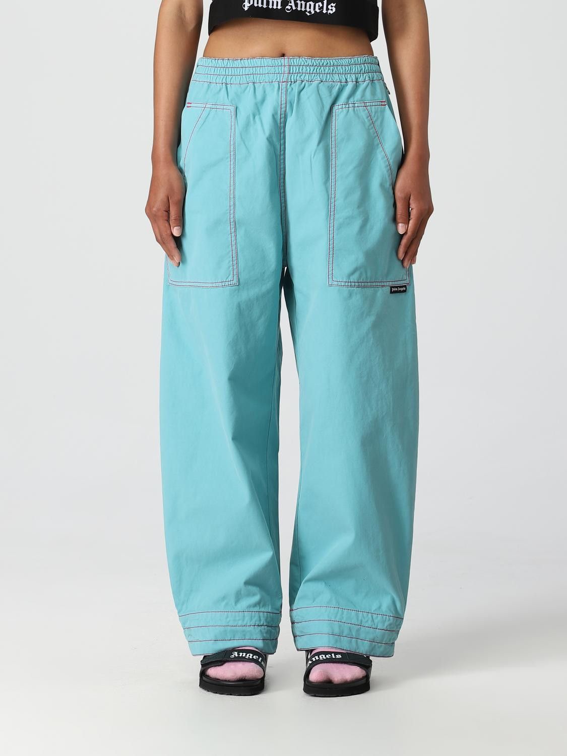 Palm Angels o1y1125 Sweatpant in Turquoise Size 26" / US 2 / IT 38 - 1 Thumbnail