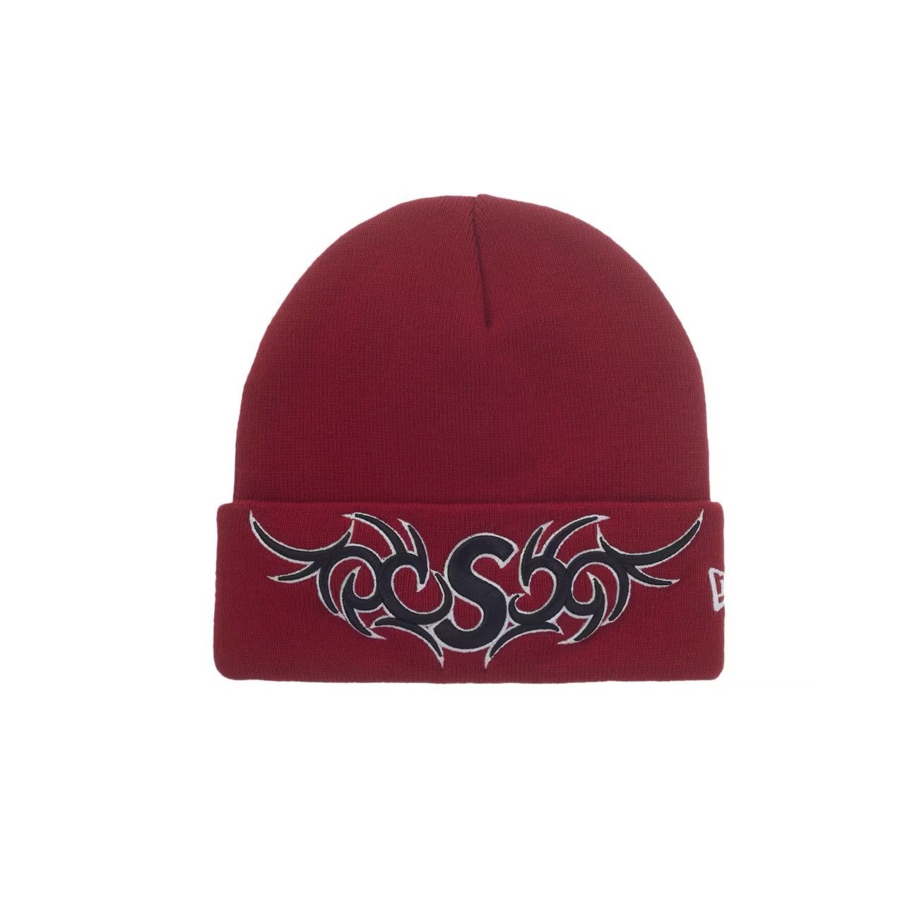 New Era × Supreme In-Hand New Era Tribal S Logo Beanie Red One