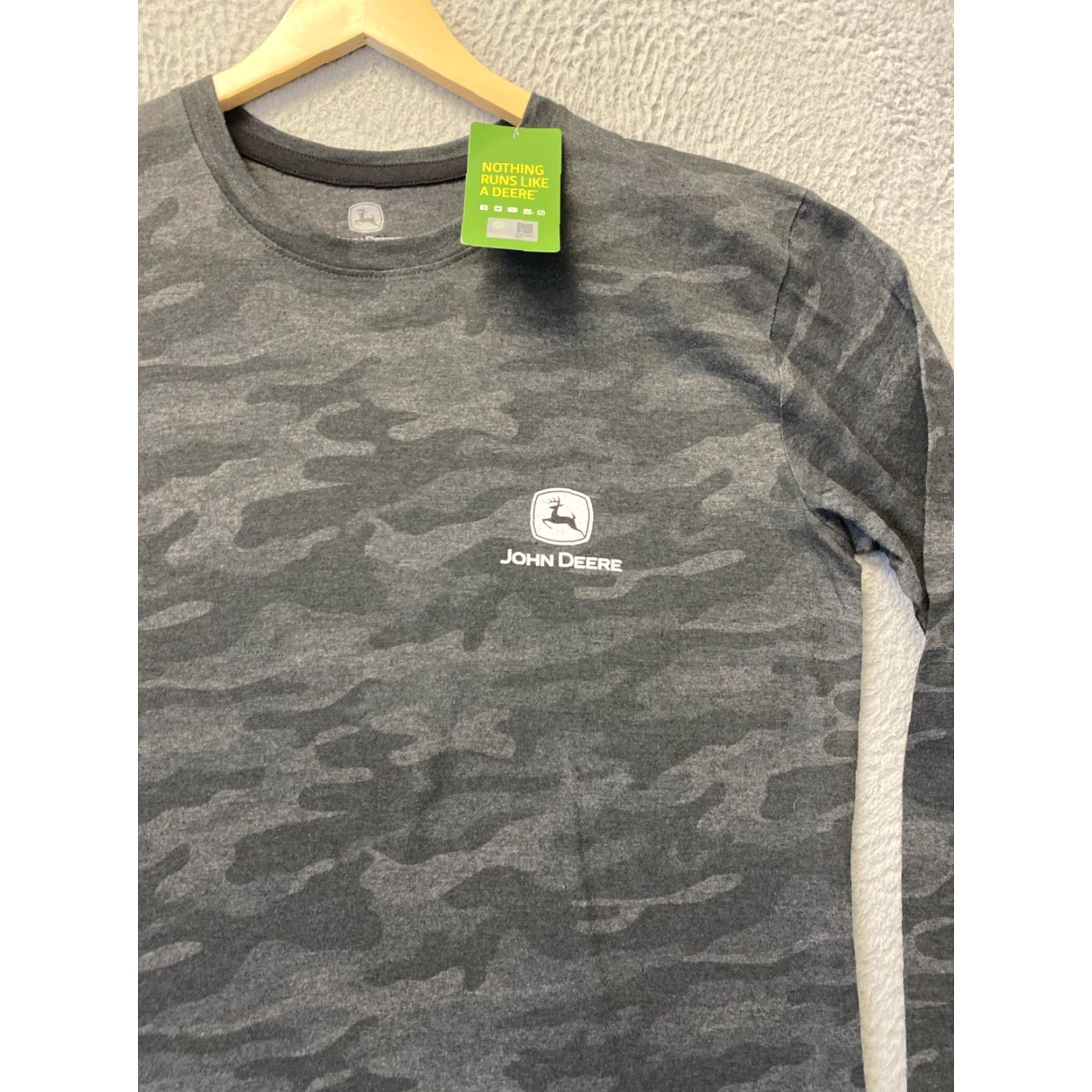 John Deere VINTAGE John Deere Camouflage Shirt Long Sleeve Men's Large Gray Camo Cotton Blend 90s Size US L / EU 52-54 / 3 - 2 Thumbnail