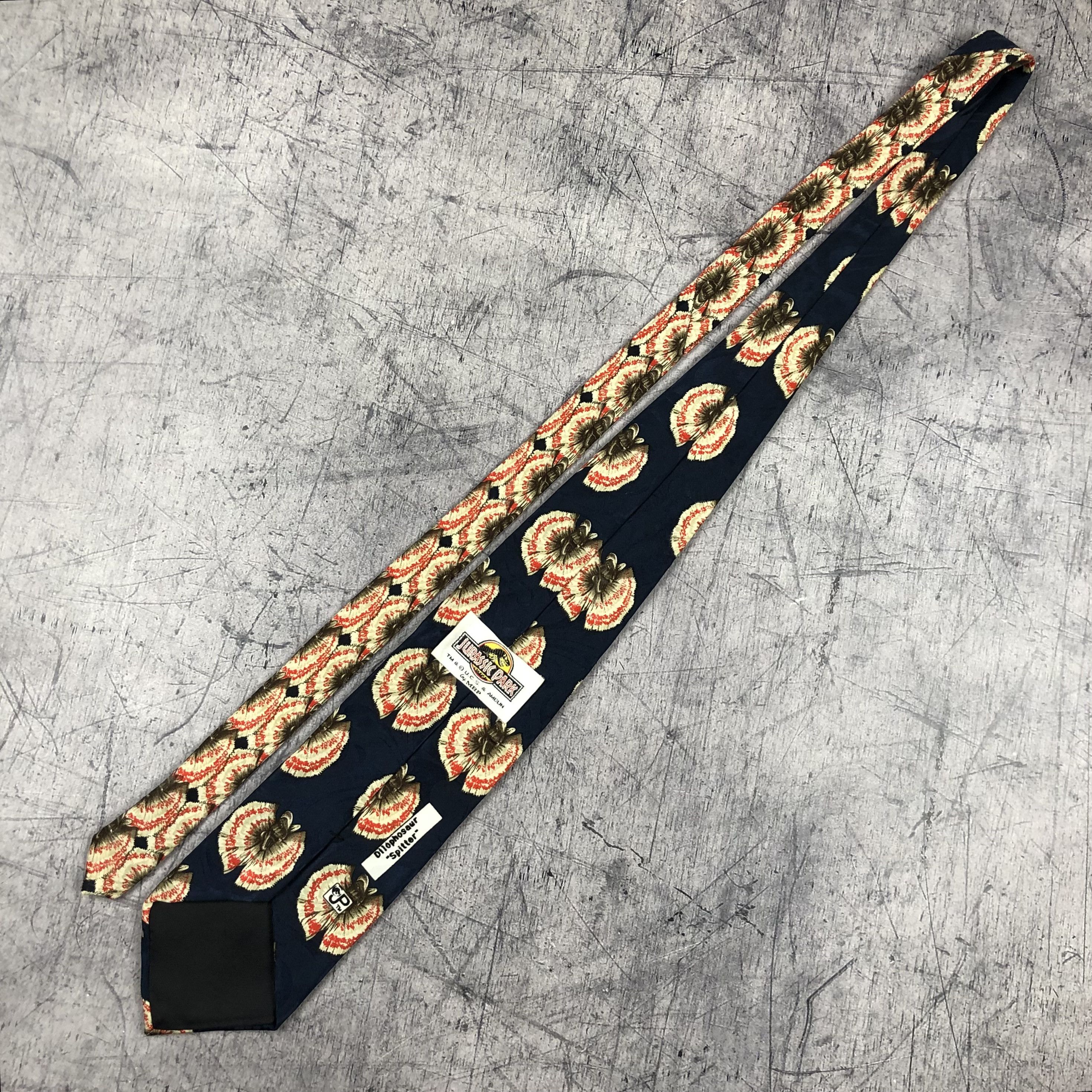 Expert Horror Vintage 90s Jurassic Park Dilophosaurus Spitter Dino Tie Size ONE SIZE - 6 Thumbnail