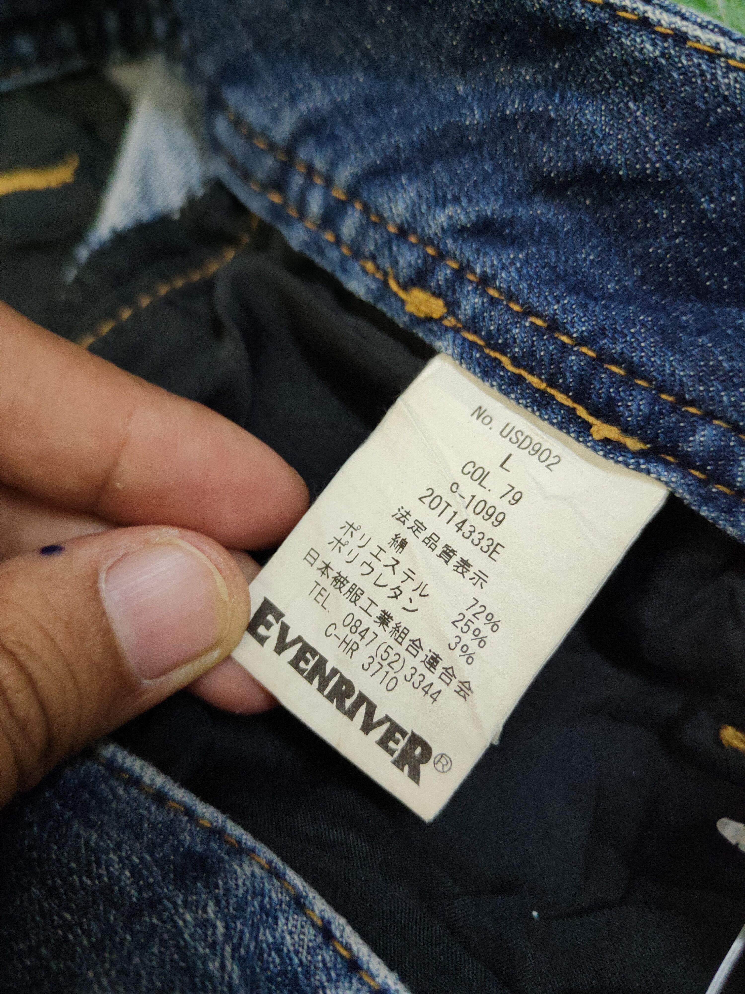 Japanese Brand Evenriver Blue utiltiy Distressed Ripped denim Jeans #W2076 Size US 33 - 15 Thumbnail