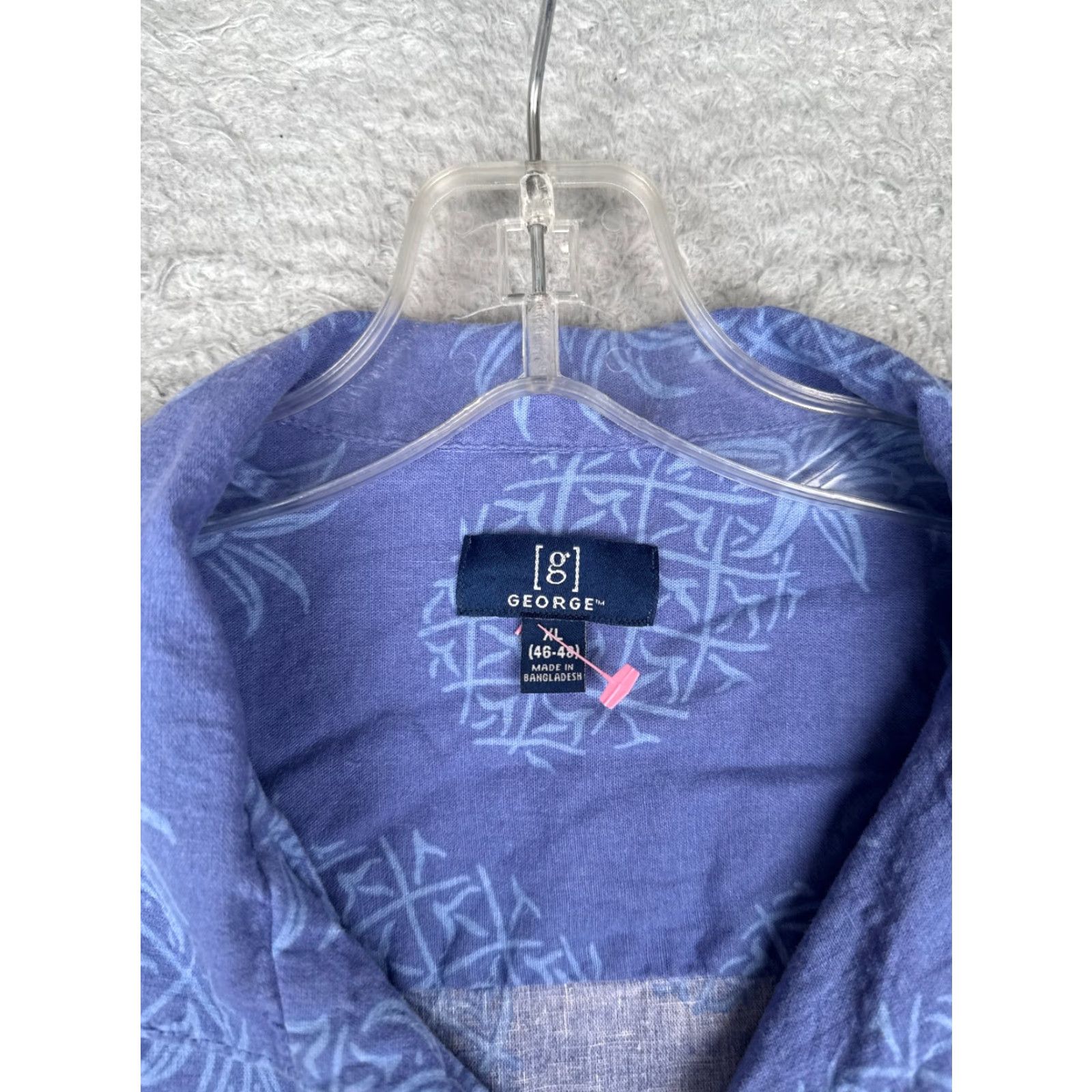 George George Shirt Adult XL Blue Pineapple Floral Button Hawaiian Rayon READ Size US XL / EU 56 / 4 - 7 Thumbnail