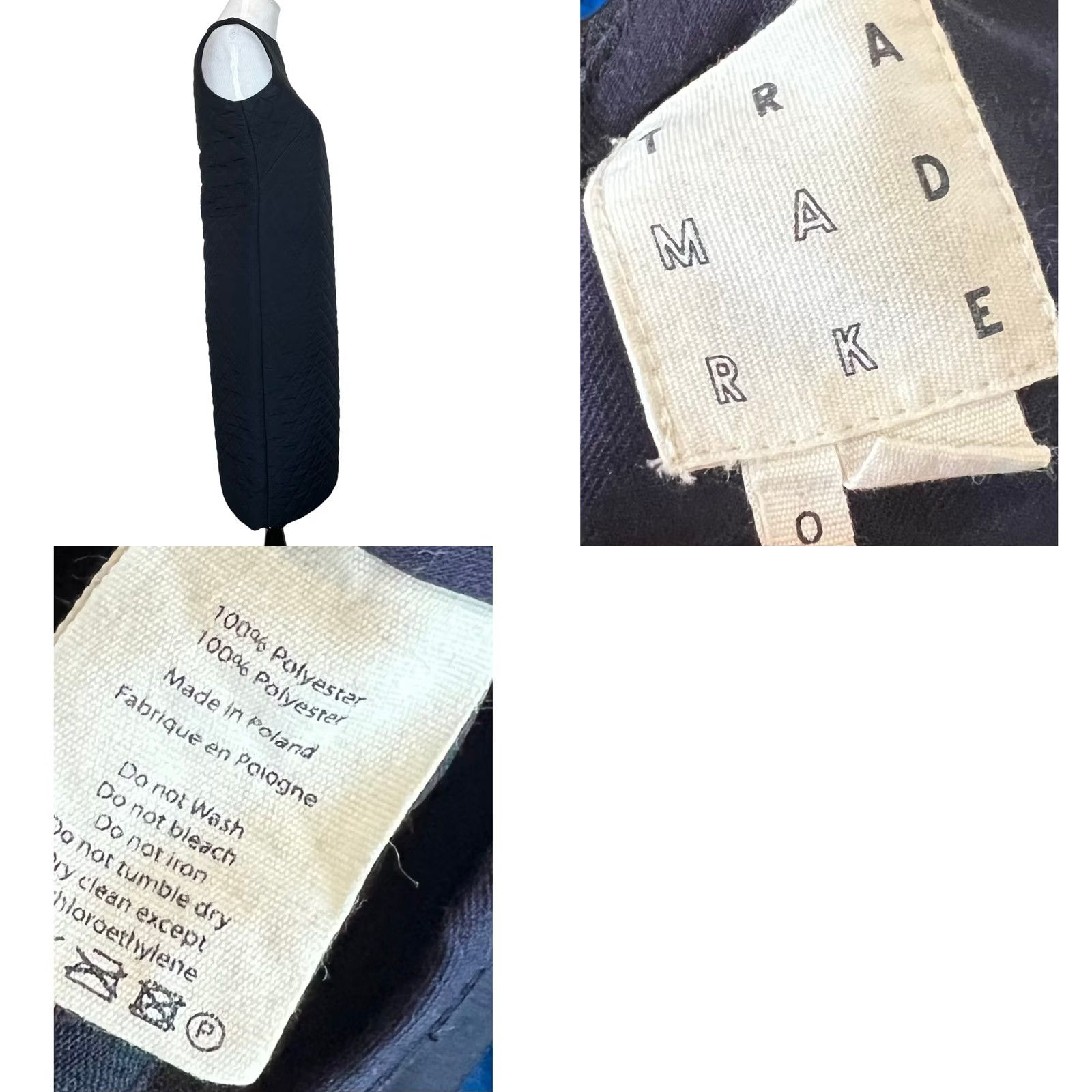 Vintage VINTAGE TRA MAD RKE Dress Black Quilted Sleeveless Shift 0 Women’s Knee Length Dress Womens Size XS / US 0-2 / IT 36-38 - 8 Thumbnail