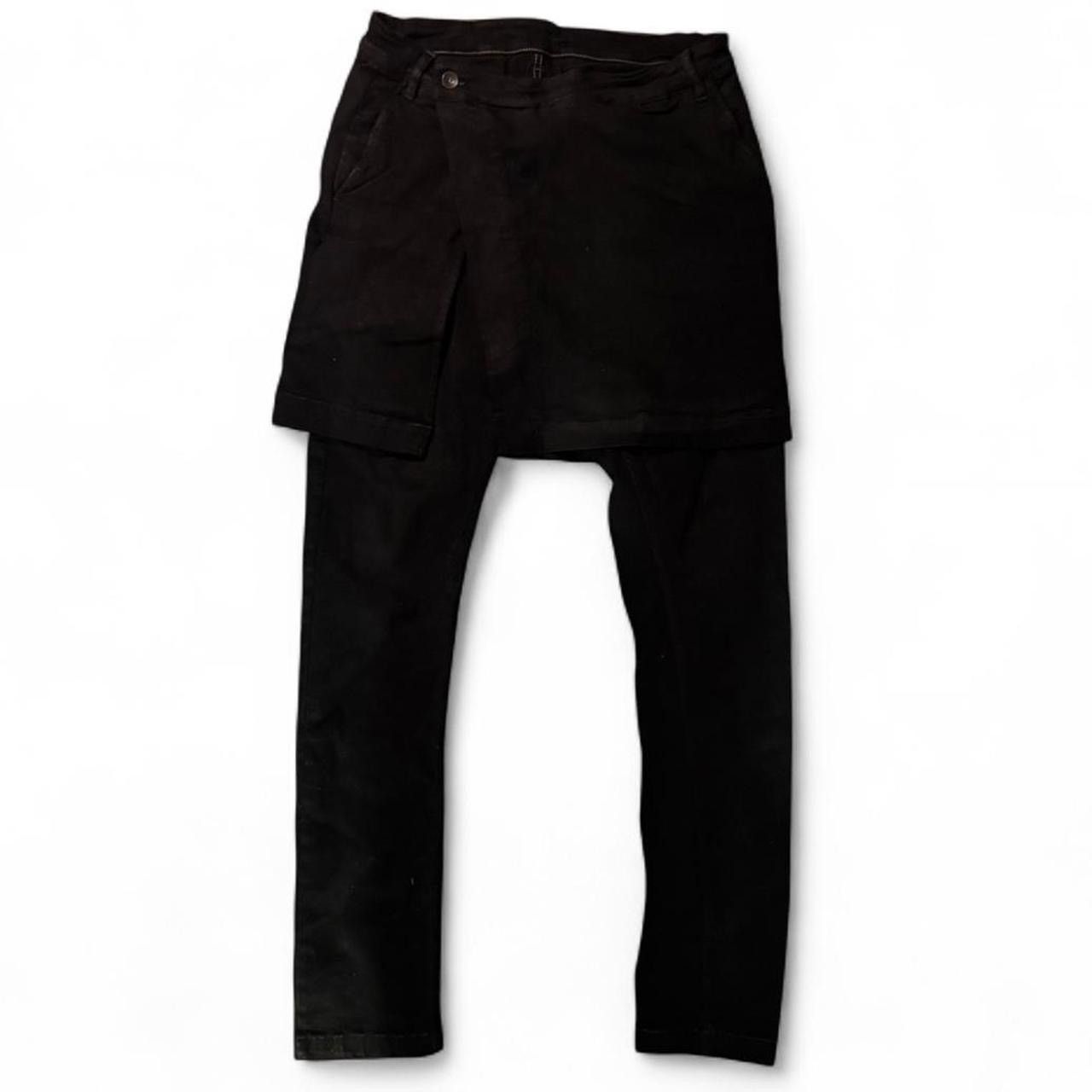 Rick Owens Drkshdw Rick Owens DRKSHDW FW16 “Mastodon” Matte Black Skirted Denim Size US 34 / EU 50 - 1 Thumbnail