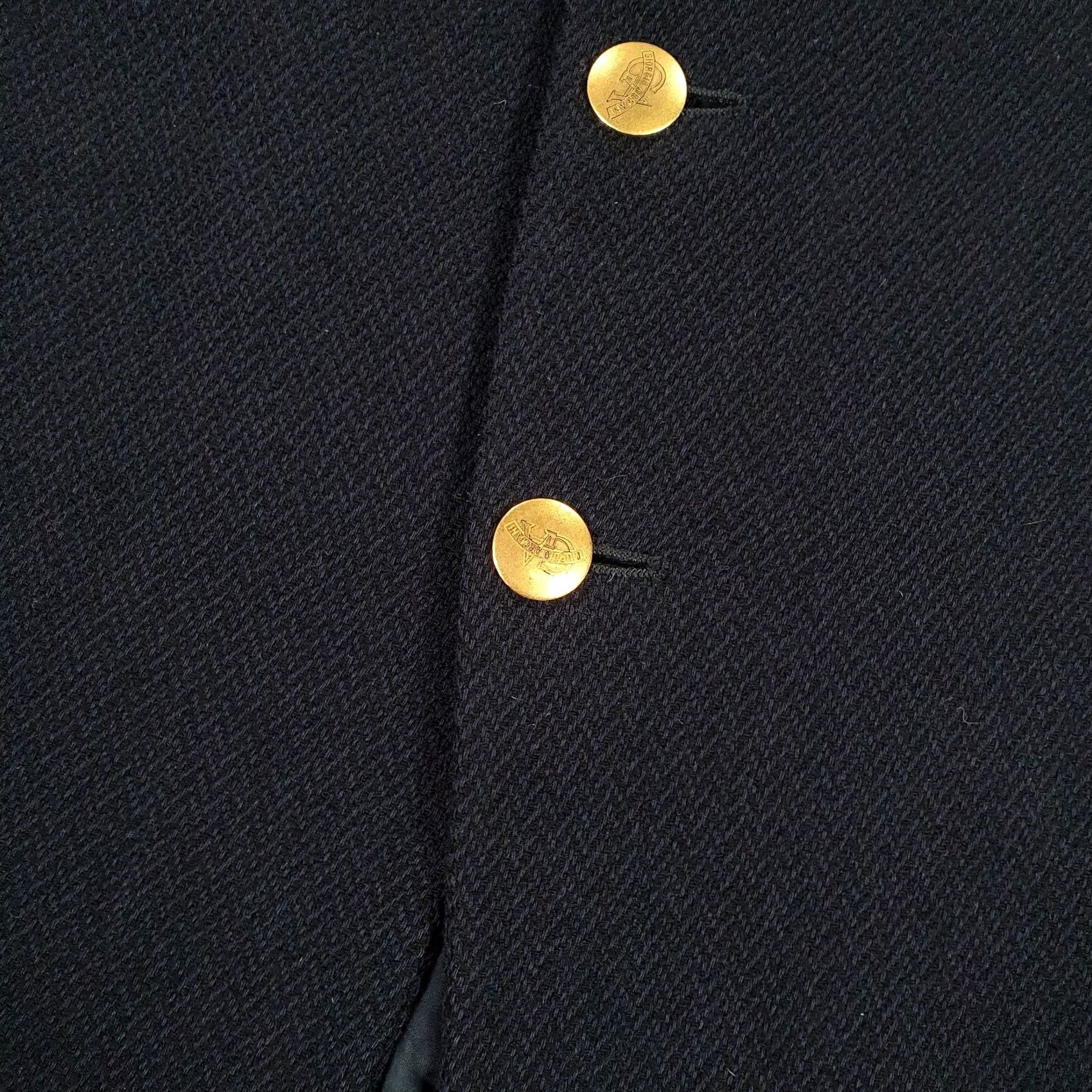 Giorgio Armani Giorgio Armani Collezioni Mens Blazer Navy Blue 44 R Tweed Herringbone Jacket Size 44R - 4 Thumbnail