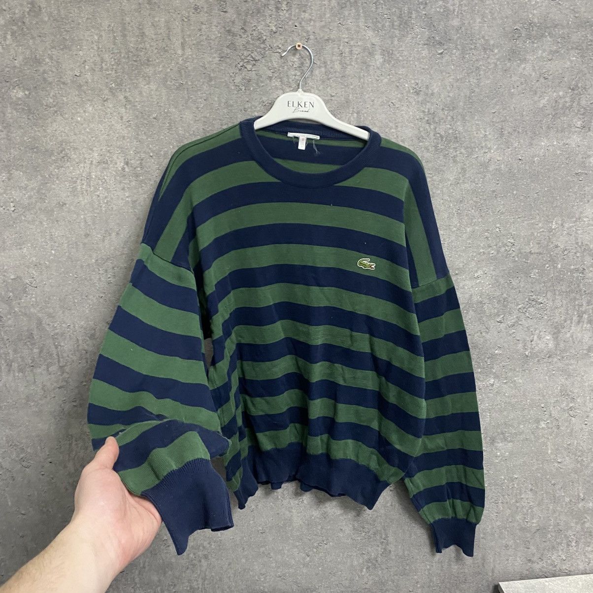 Lacoste Men’s Vintage Lacoste 90s Knit Sweater Striped Sweatshirt Size US M / EU 48-50 / 2 - 2 Thumbnail