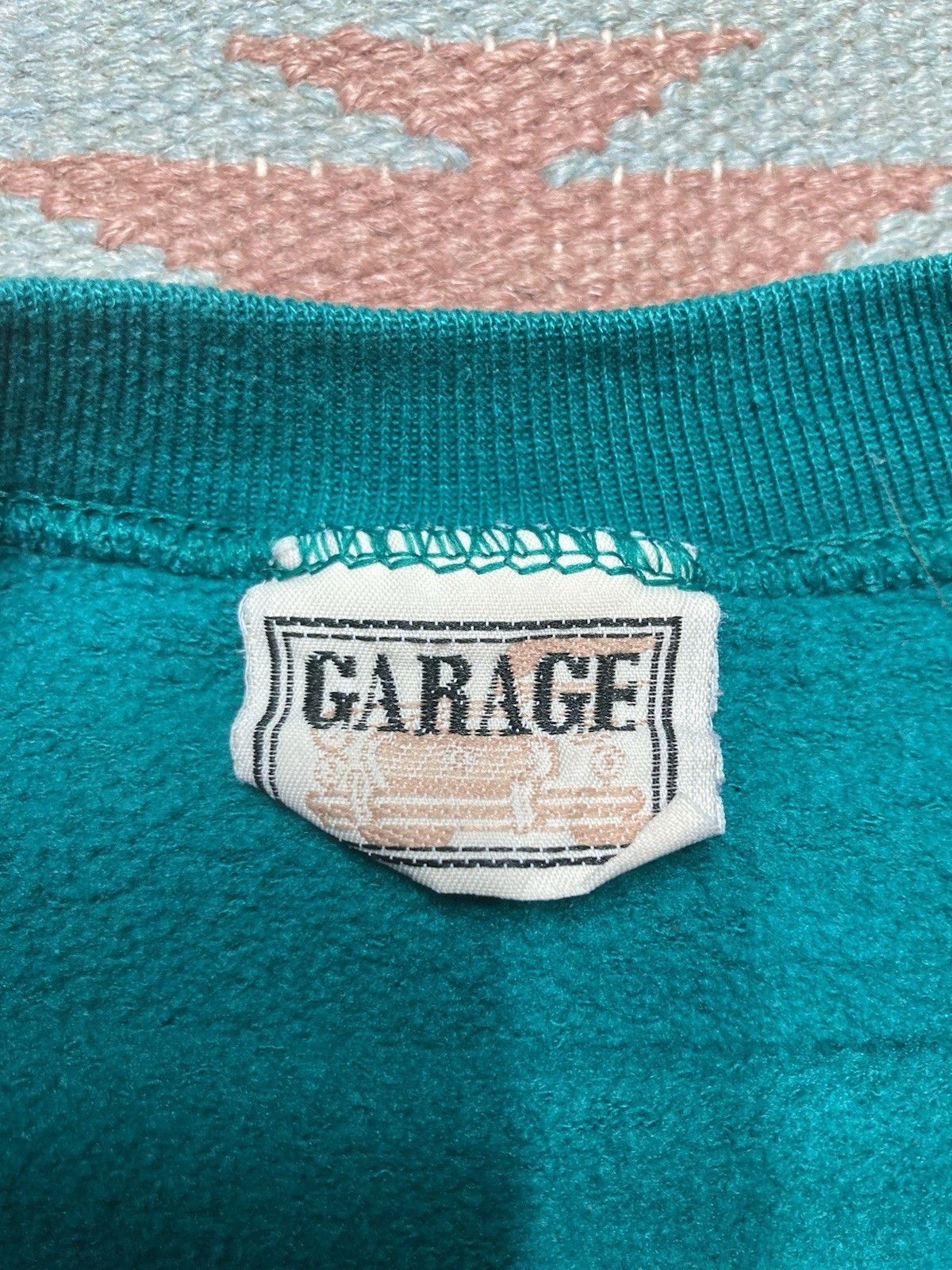 Vintage 80s crewneck sweatshirt blank teal turquoise distressed XL Size US XL / EU 56 / 4 - 4 Thumbnail