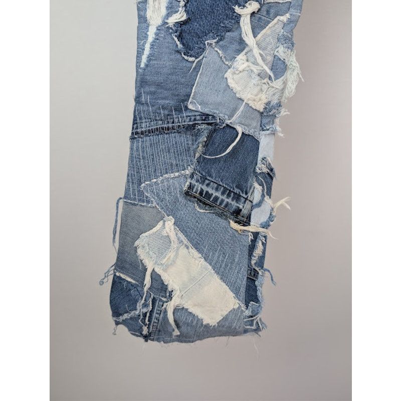 Gallery Dept. o1rshd1 Logan Distressed Patchwork Denim Jeans in Indigo Size US 32 / EU 48 - 16 Thumbnail
