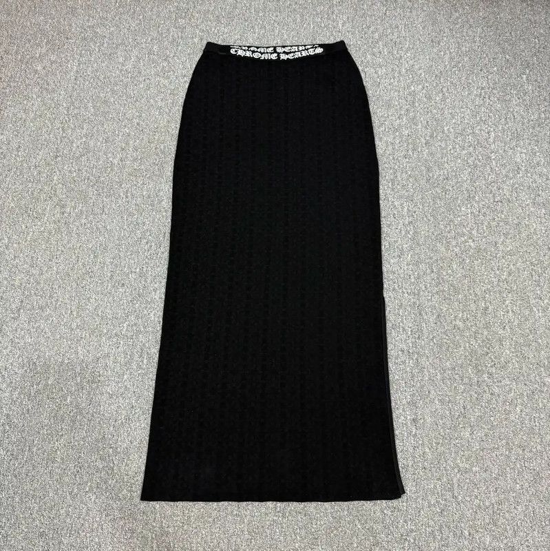 Chrome Hearts Chrome Hearts Black Polyester Maxi Skirt 0089 Size 27" / US 4 / IT 40 - 1 Thumbnail
