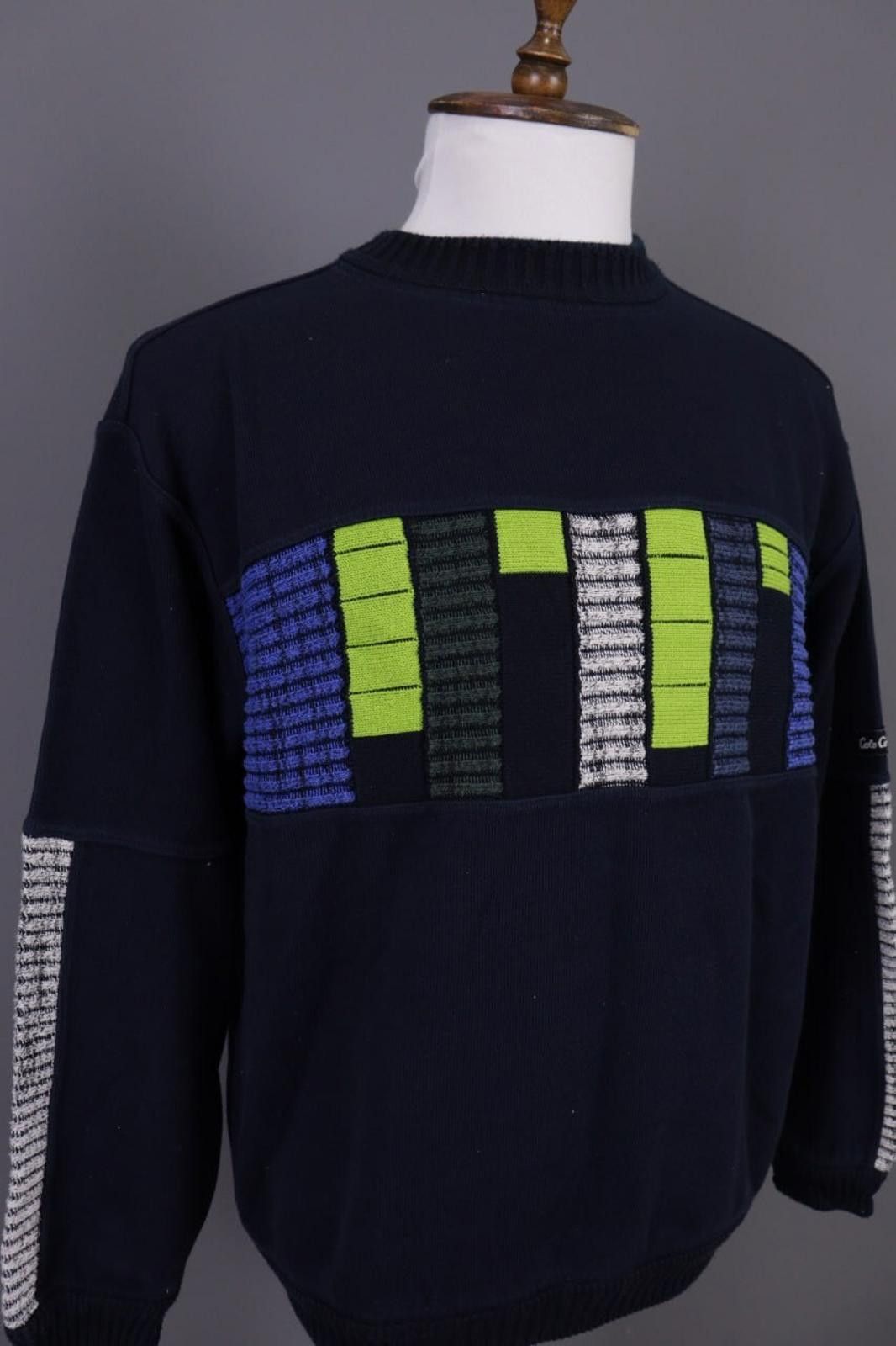 Carlo Colucci Carlo Colucci Sport Black Cotton Knit Sweater Size M Size US M / EU 48-50 / 2 - 6 Thumbnail