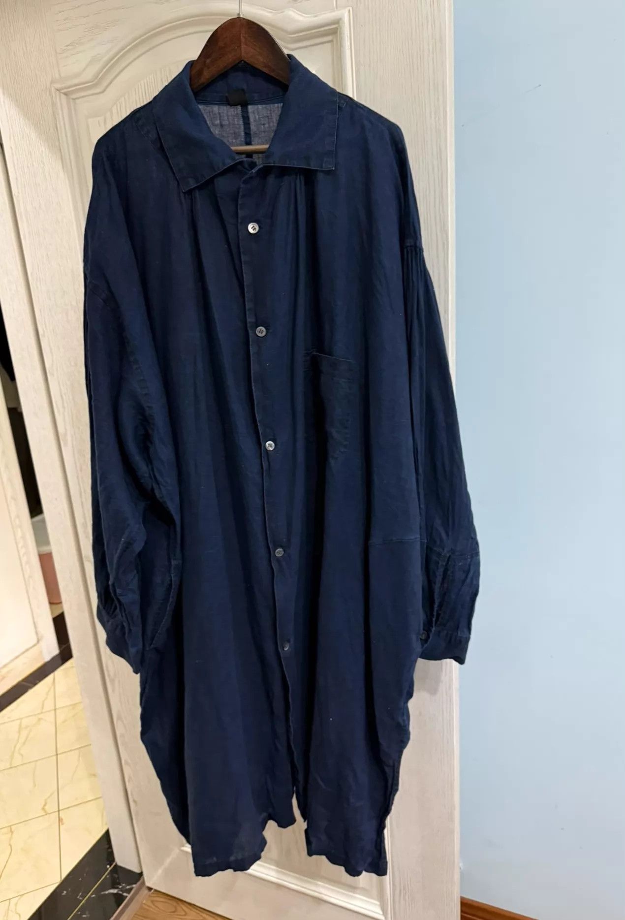 Yohji Yamamoto Y's Denim Knee-Length Shirt Dress/Jacket 9/10 Auth Size XS / US 0-2 / IT 36-38 - 1 Thumbnail