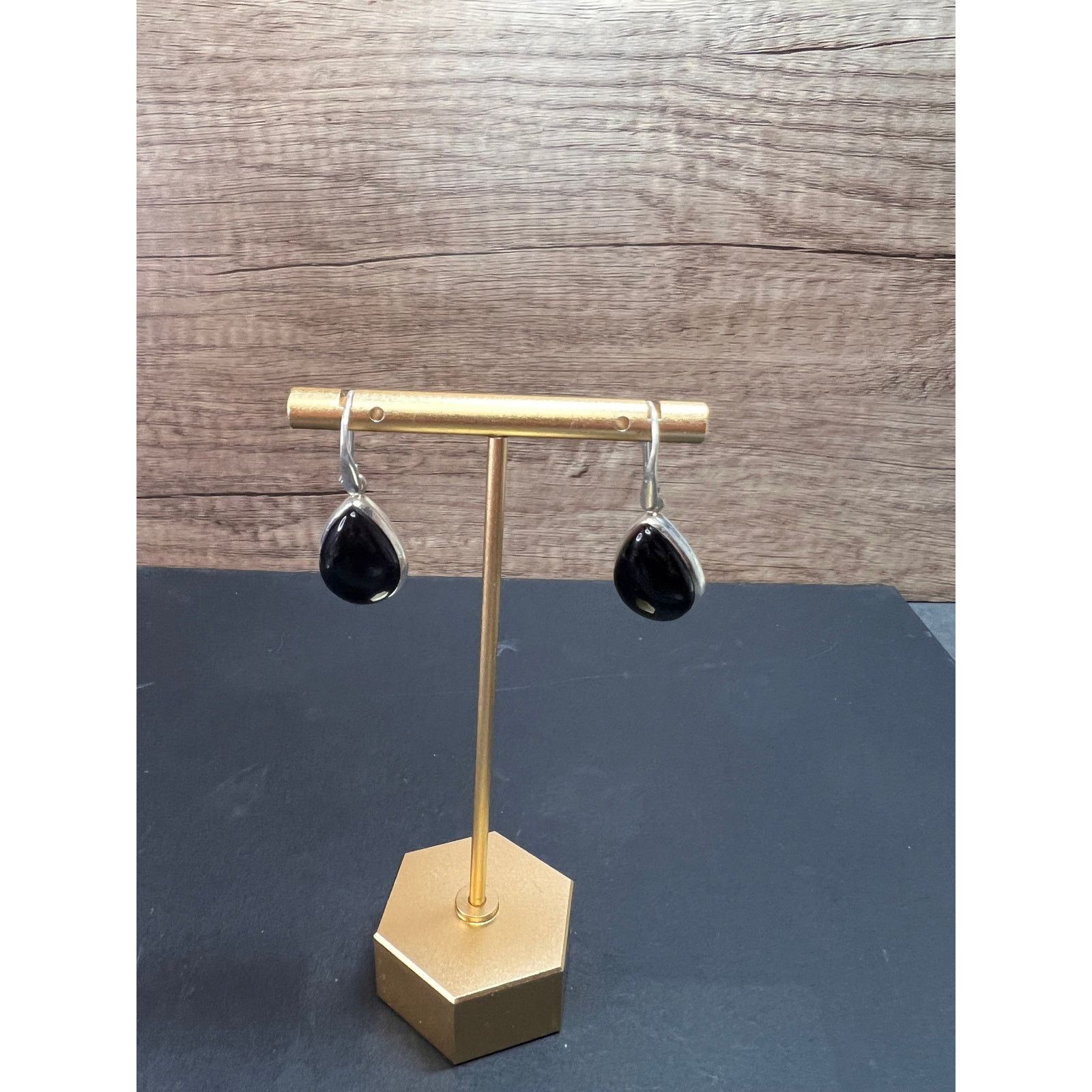 Other NEW Black onyx sterling silver teardrop earrings 7.57 grams Size ONE SIZE - 4 Thumbnail