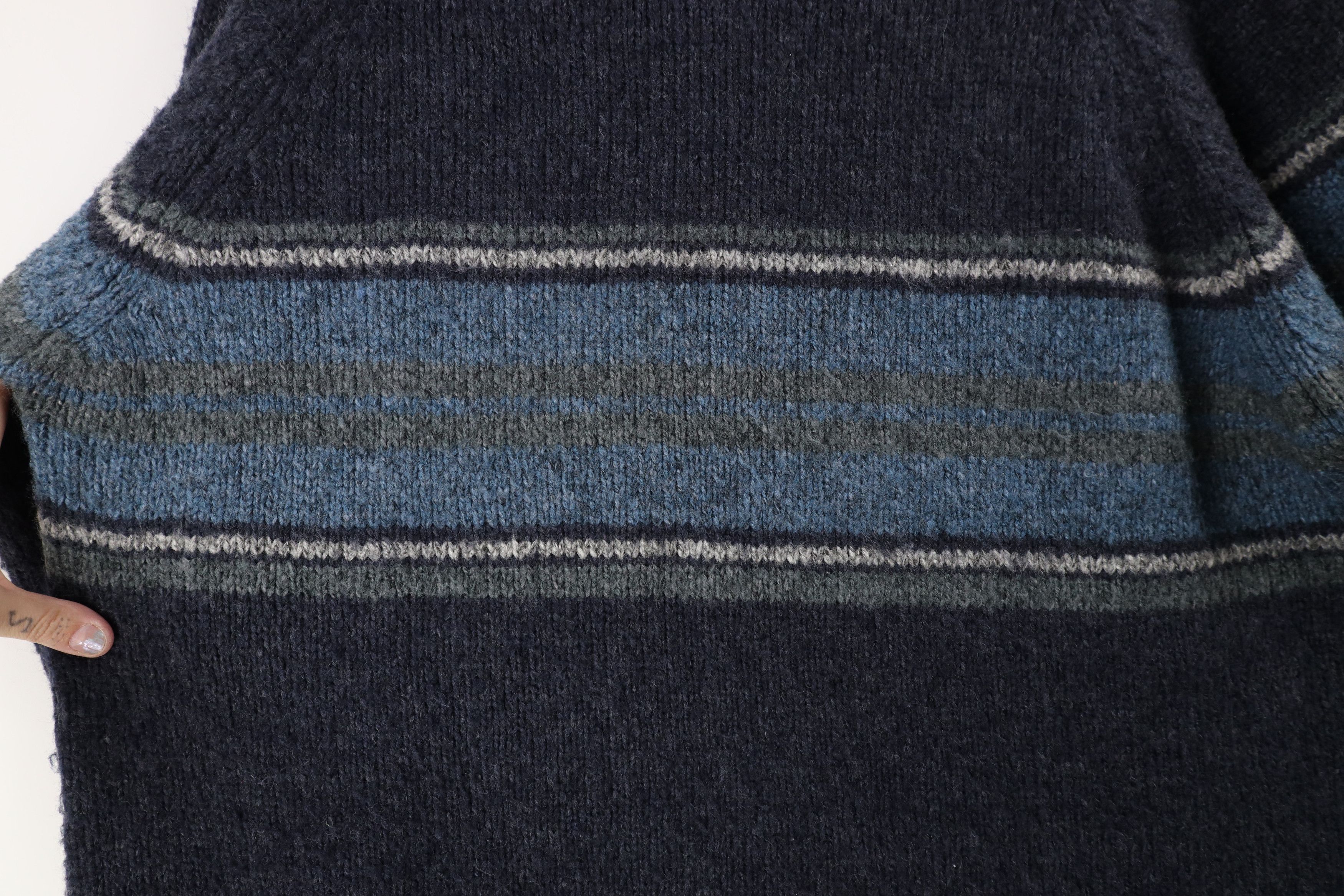 Vintage Vintage 90s Streetwear Chunky Wool Blend Knit Sweater Blue Size US XXL / EU 58 / 5 - 4 Thumbnail