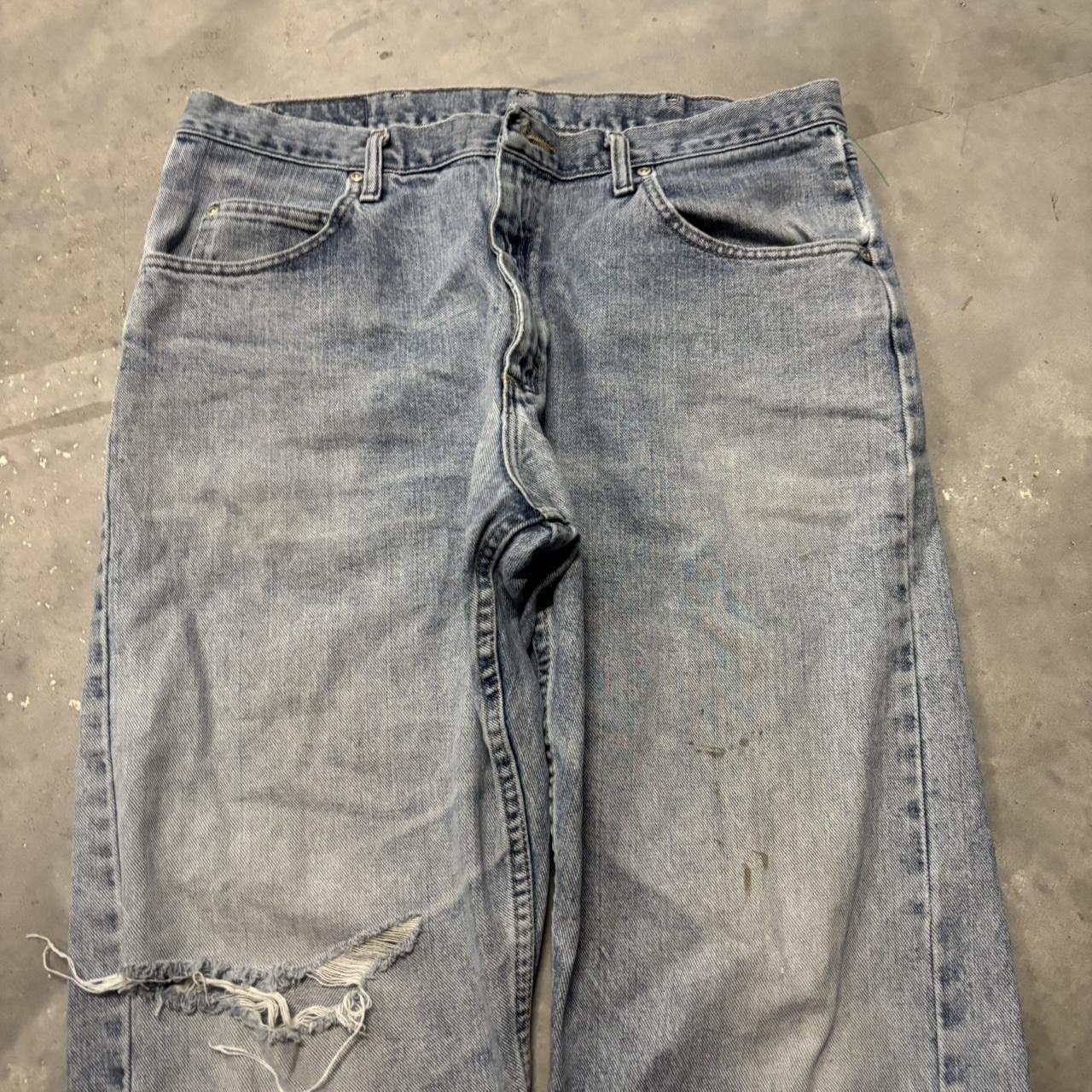 Japanese Brand × Vintage Crazy Vintage Y2K/2000s Faded Light Wash Distressed Skater Denim Jeans! Size US 36 / EU 52 - 5 Thumbnail