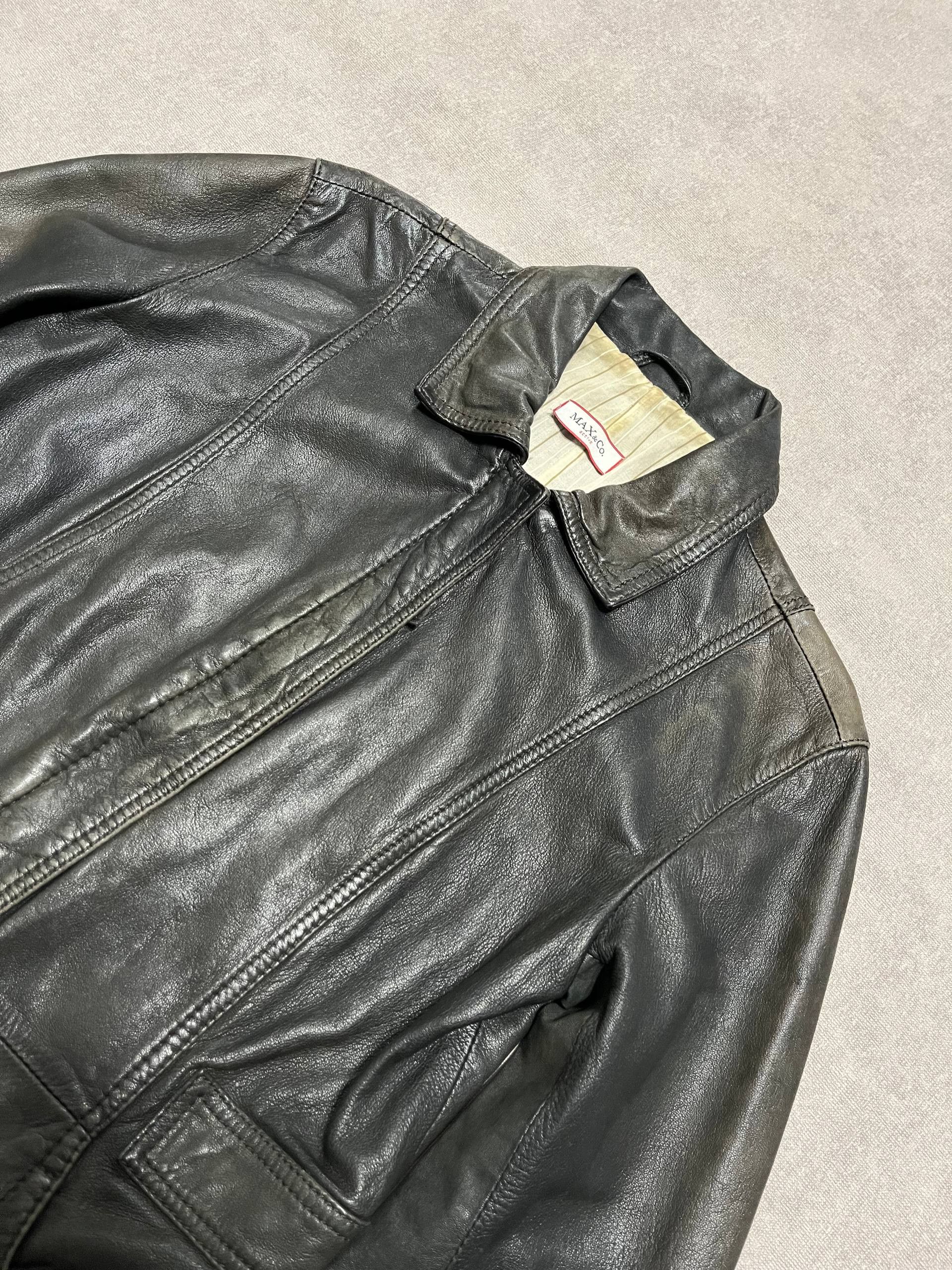 MAX&Co. Womens Max&Co. Real Leather Jacket Zip Vintage Size 42IT Size M / US 6-8 / IT 42-44 - 4 Thumbnail