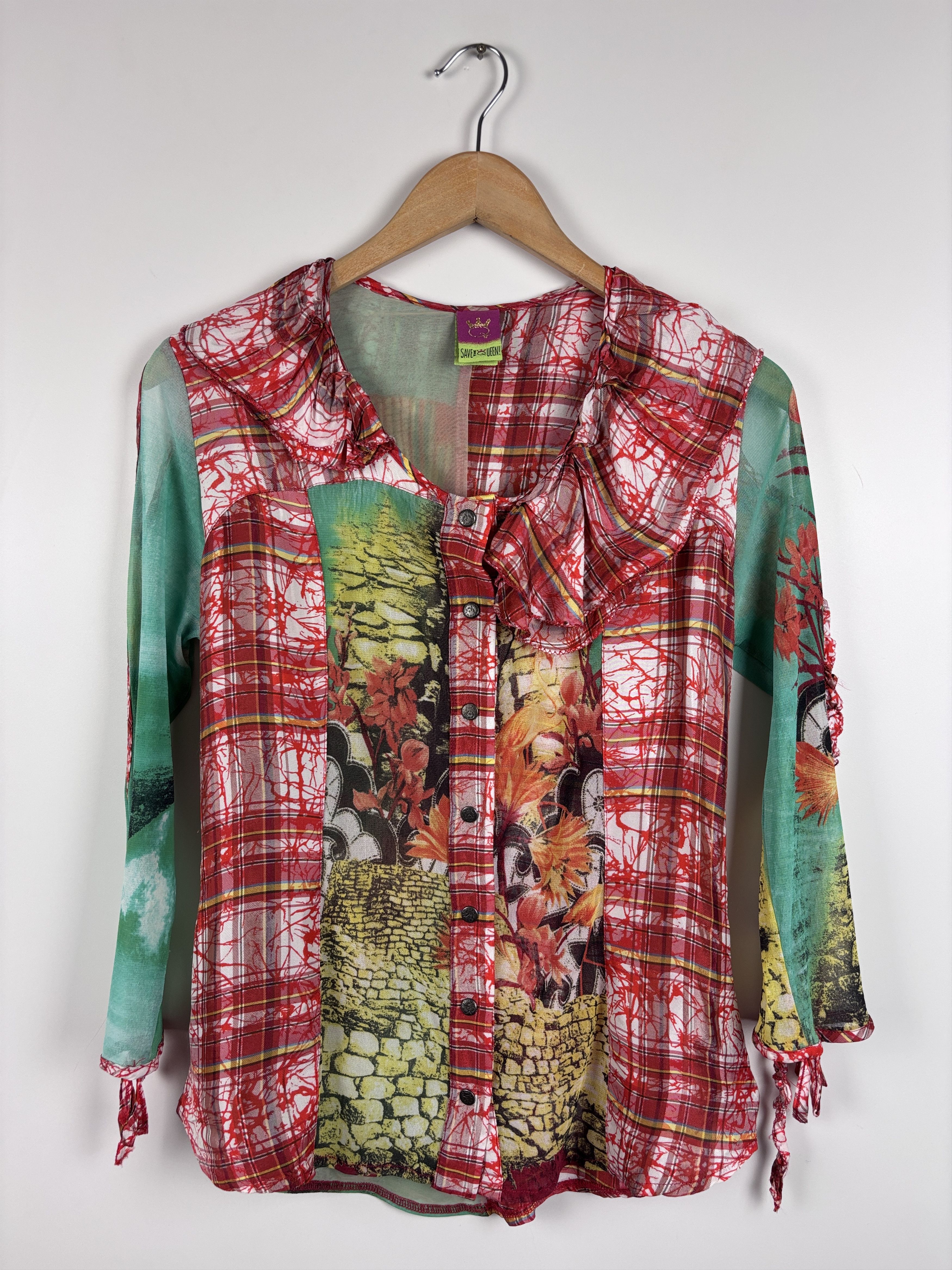 Other Womens Save The Queen Button Shirt Blouse Multicolor Size L Size L / US 10 / IT 46 - 1 Thumbnail