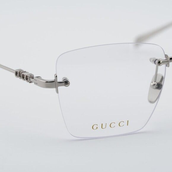 Gucci Gucci GG1938O 002 Eyeglasses Silver 54mm Rimless Square Fram Size ONE SIZE - 9 Thumbnail