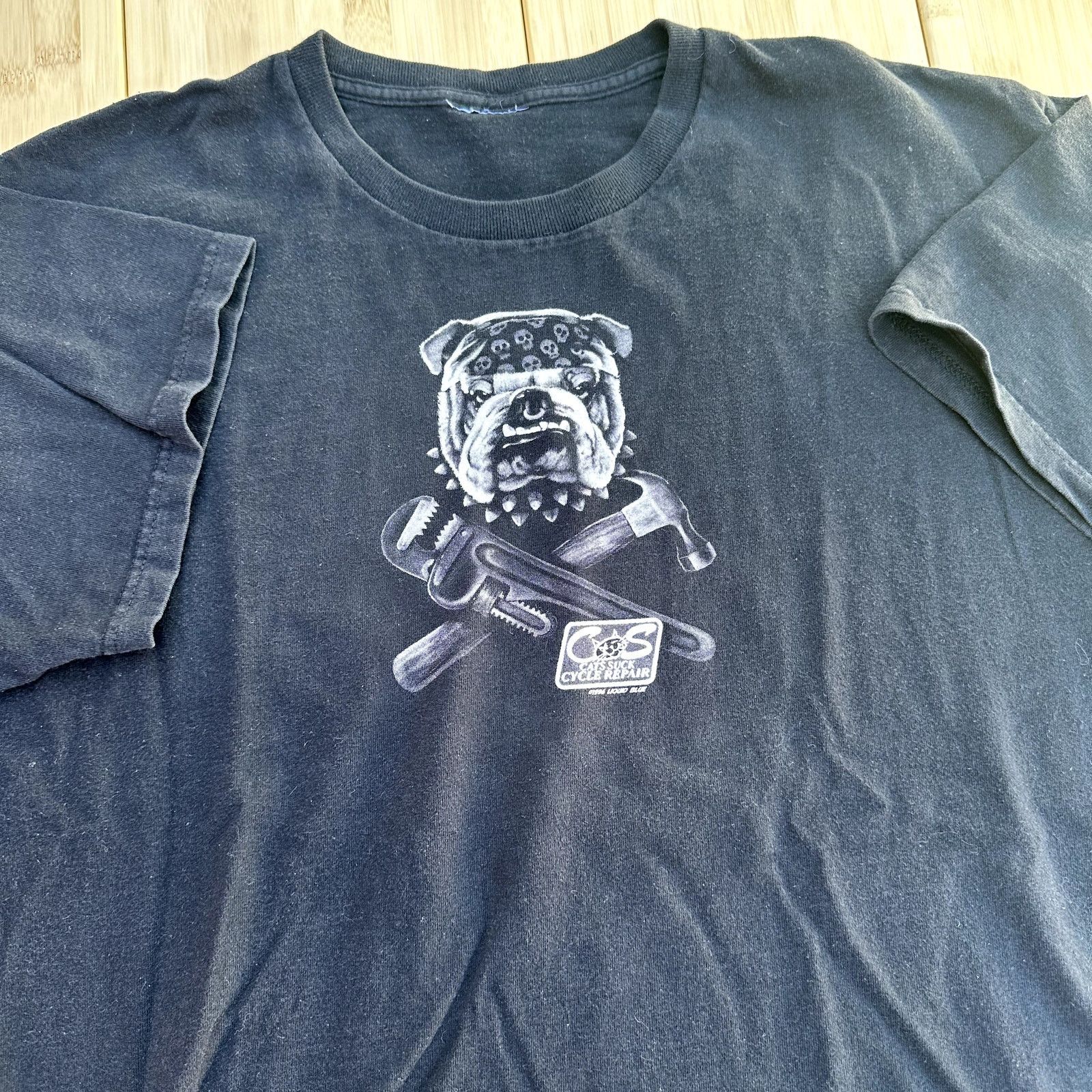 Japanese Brand × Liquid Blue Vintage Liquid Blue Bulldog Biker Shirt Cats Sucks XL Size US XL / EU 56 / 4 - 3 Thumbnail